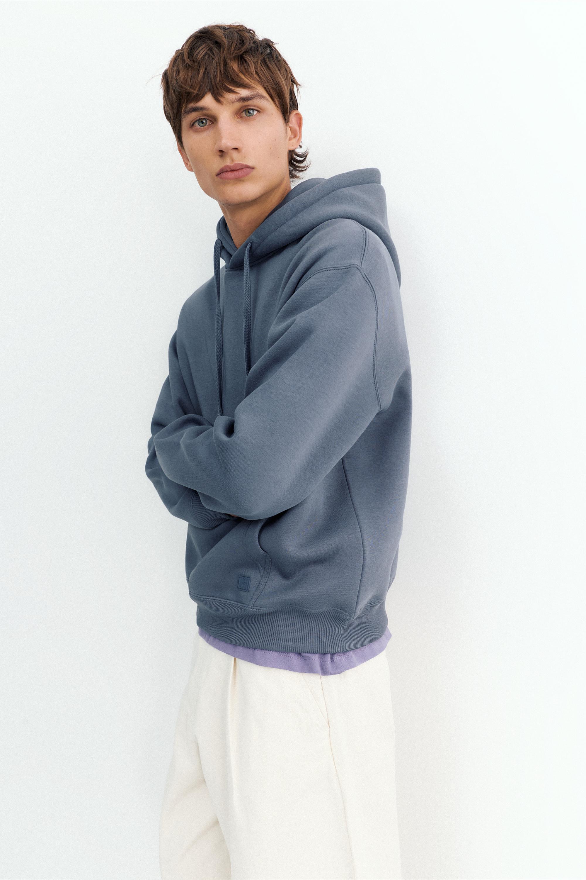 Basic hoodie — Grey blue