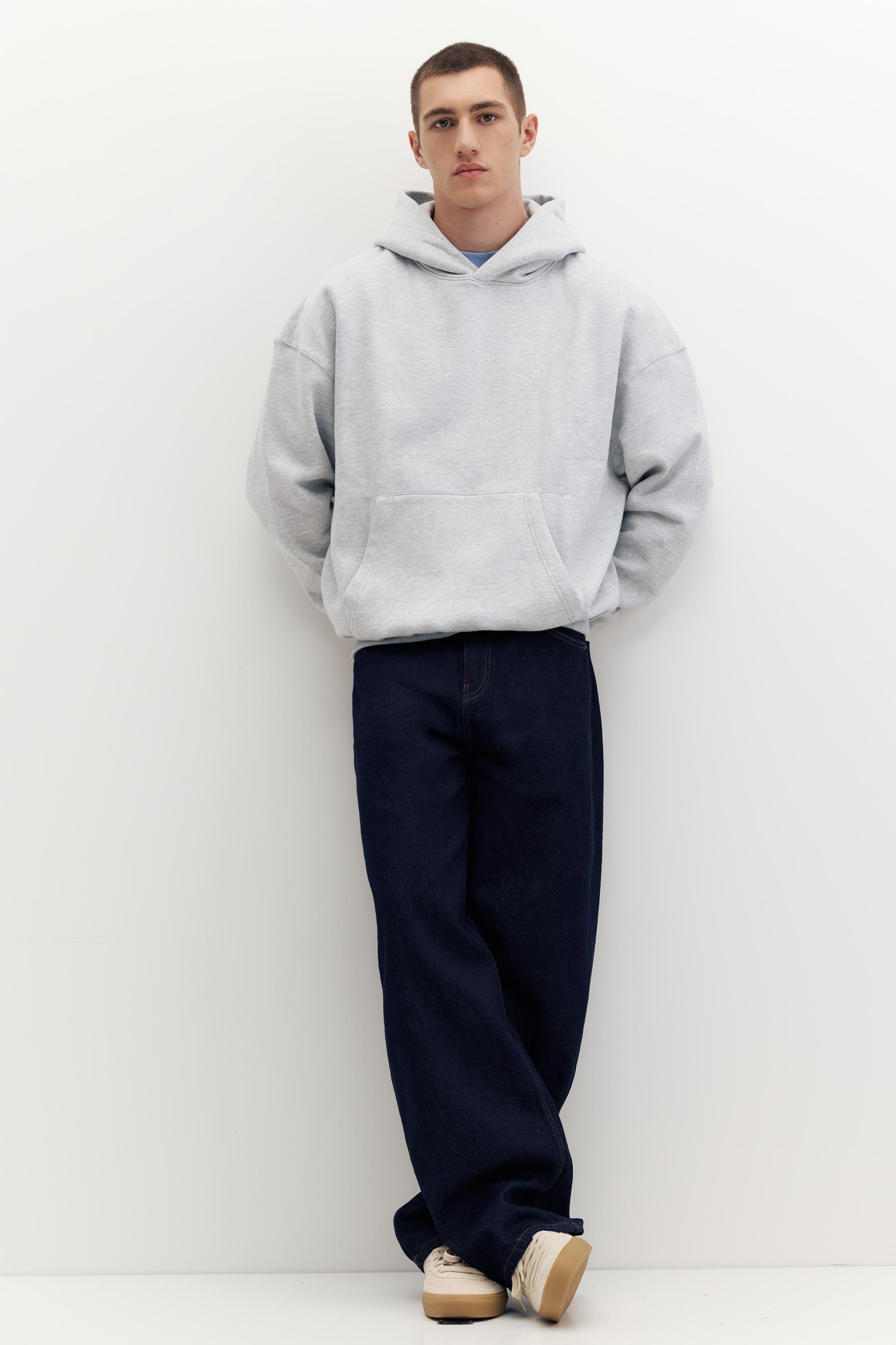 Boxy fit hoodie — Pale marl