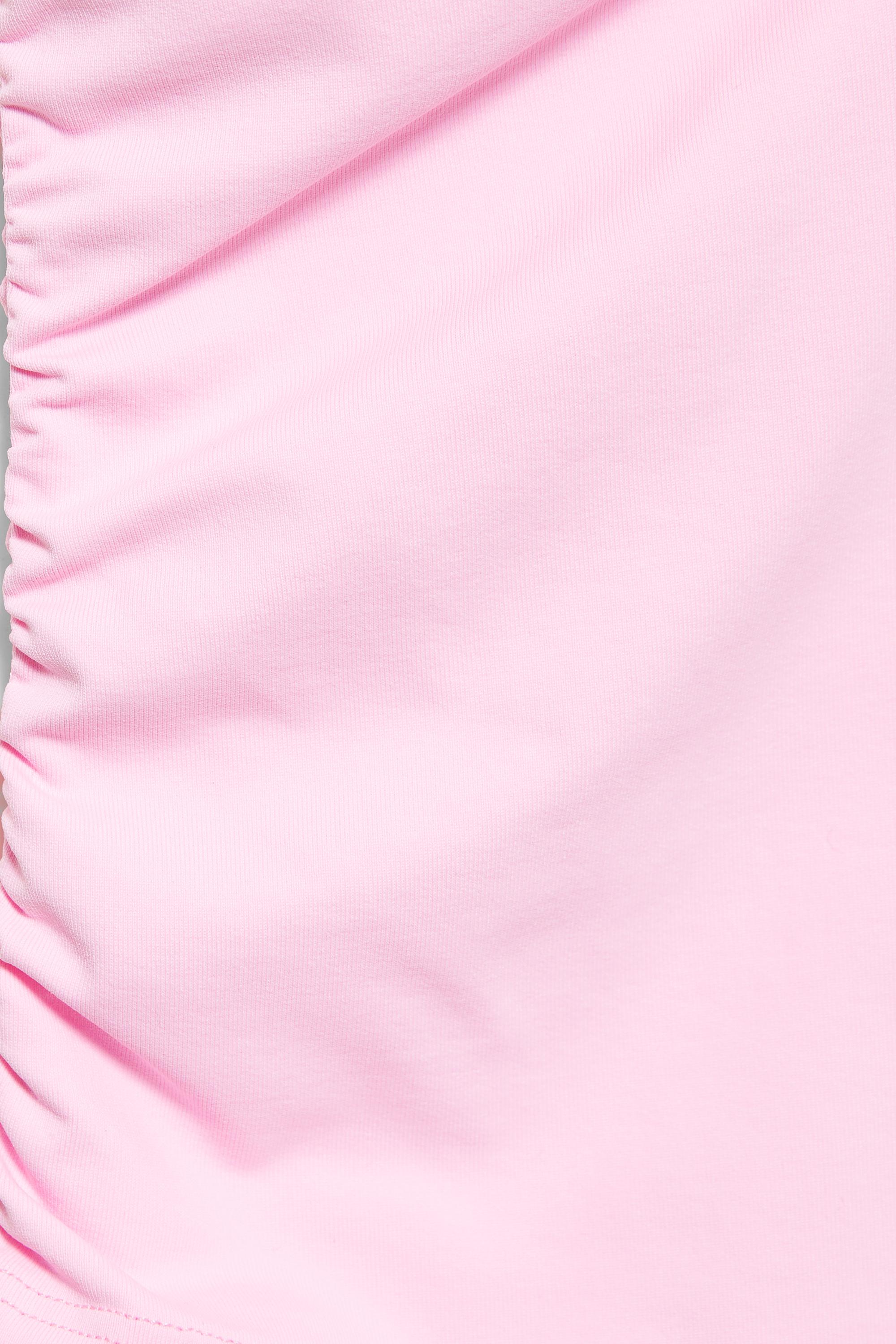 Halter neck top with gathering — Pink