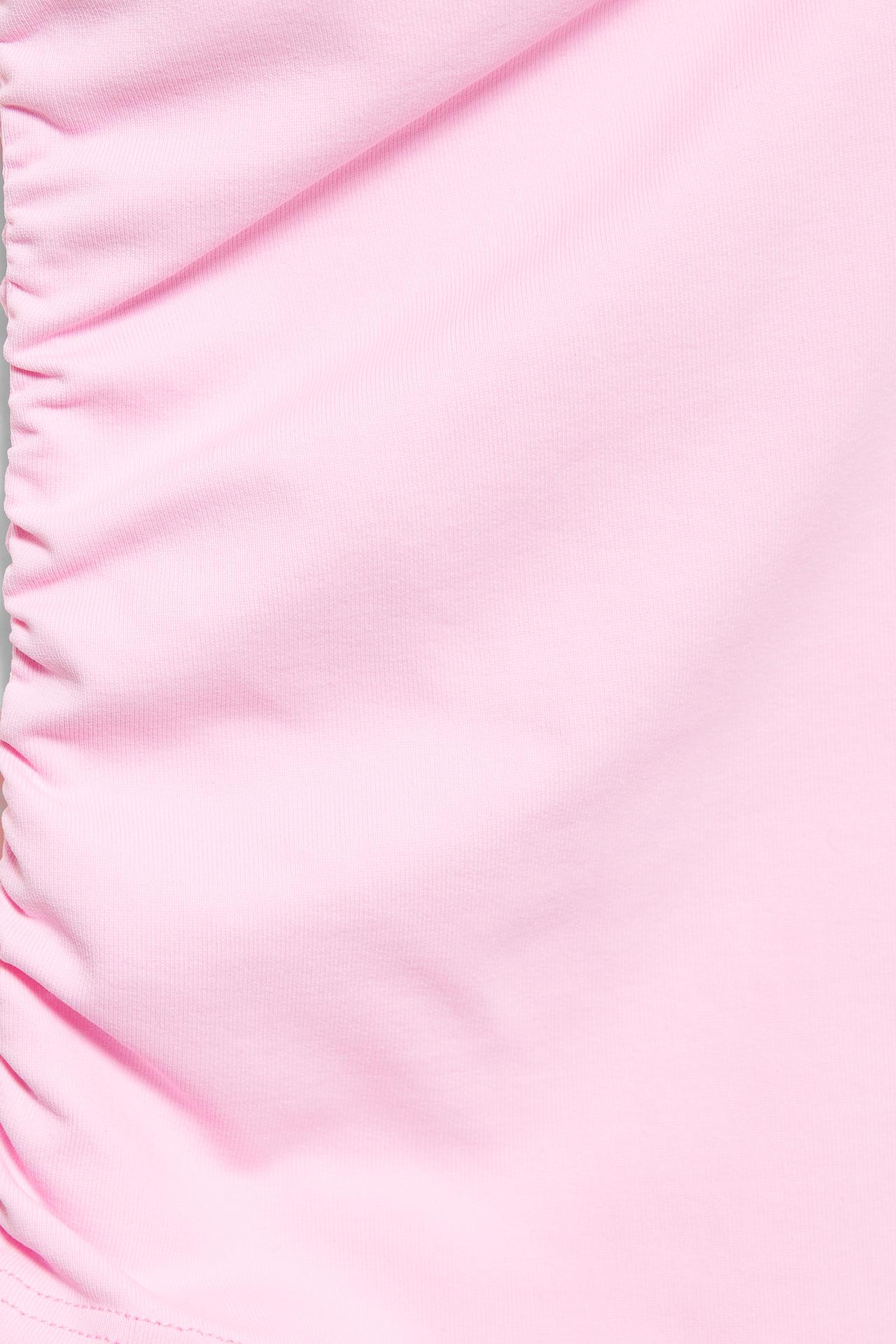 Halter neck top with gathering — Pink