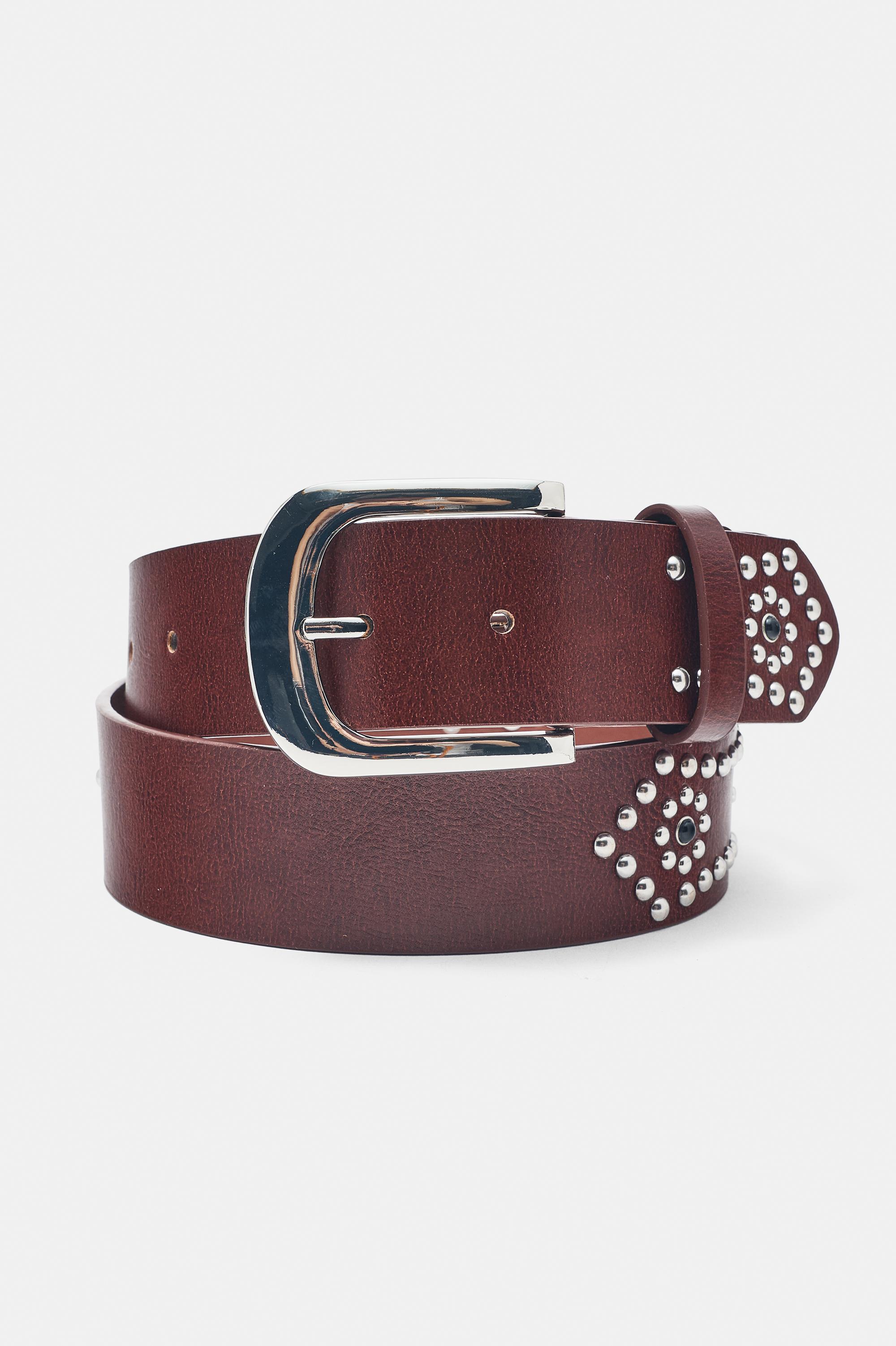 Studded belt — Brown