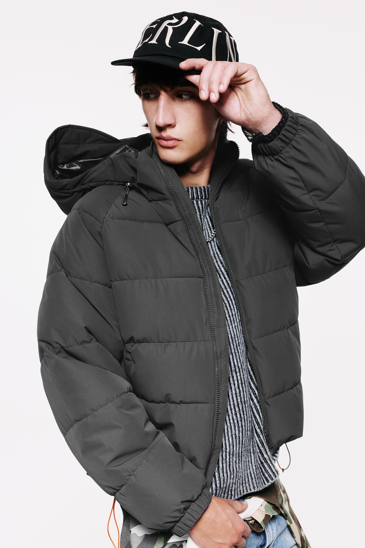 STWD hooded padded jacket — Anthracite grey