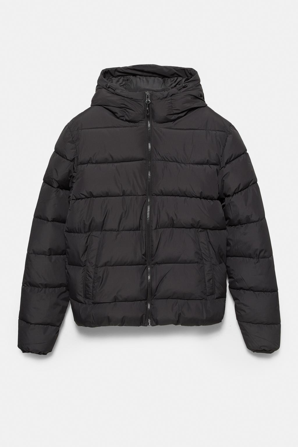 Lightweight Puffer H And M Black Padded Jacket Water Repellent