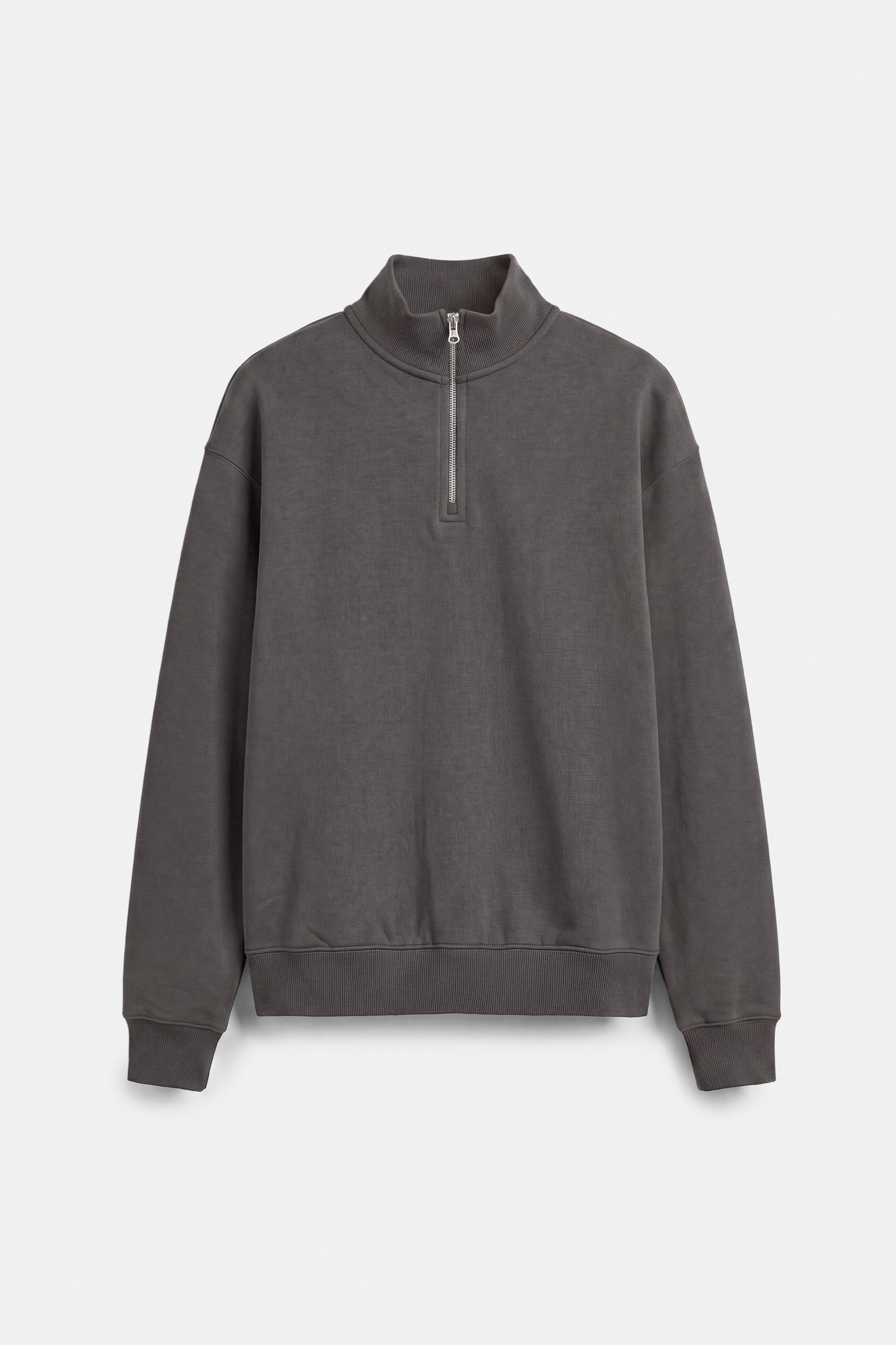 Quarter-zip sweatshirt — Anthracite grey