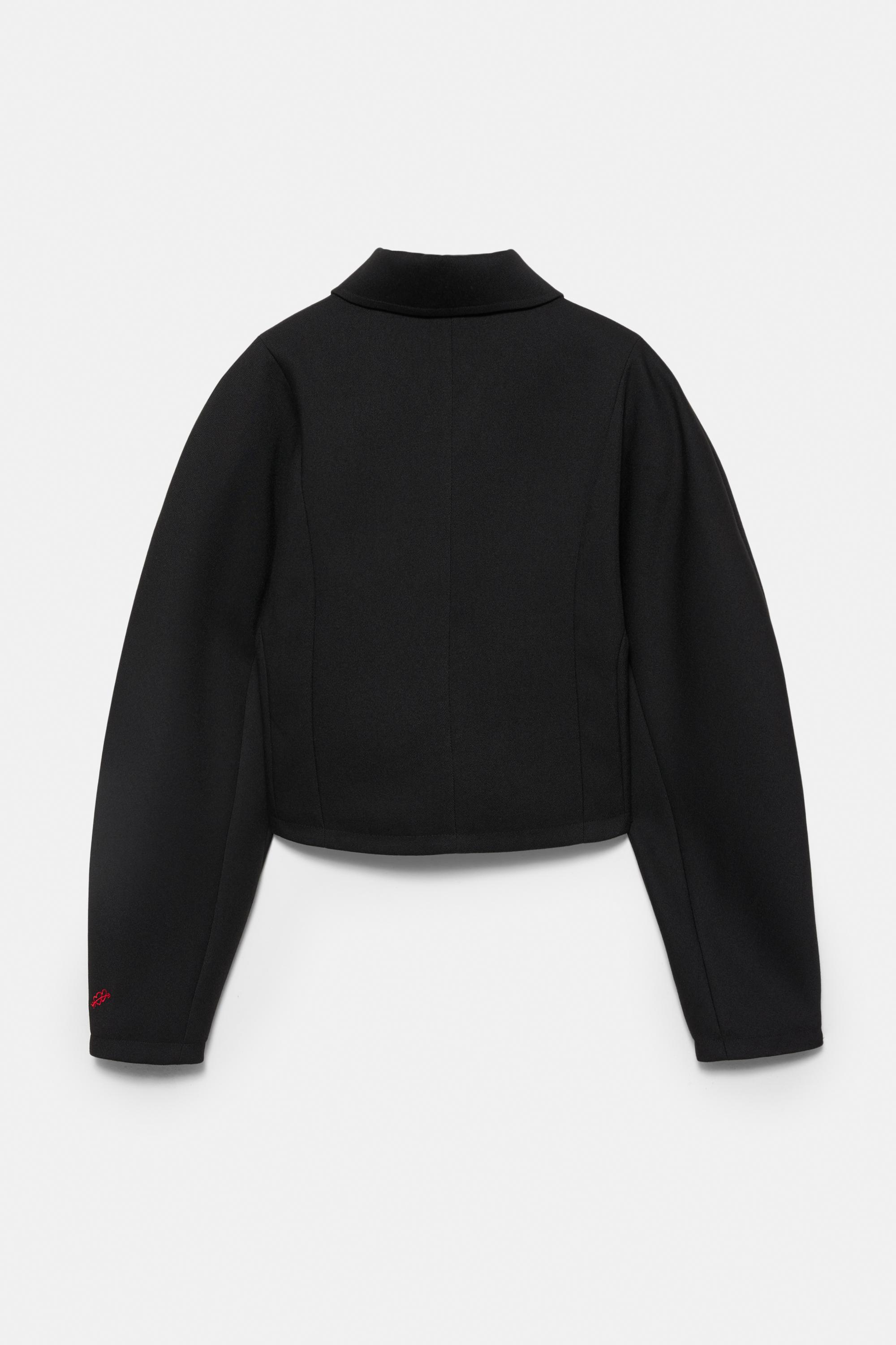 Tailored fit jacket with heart detail — Black