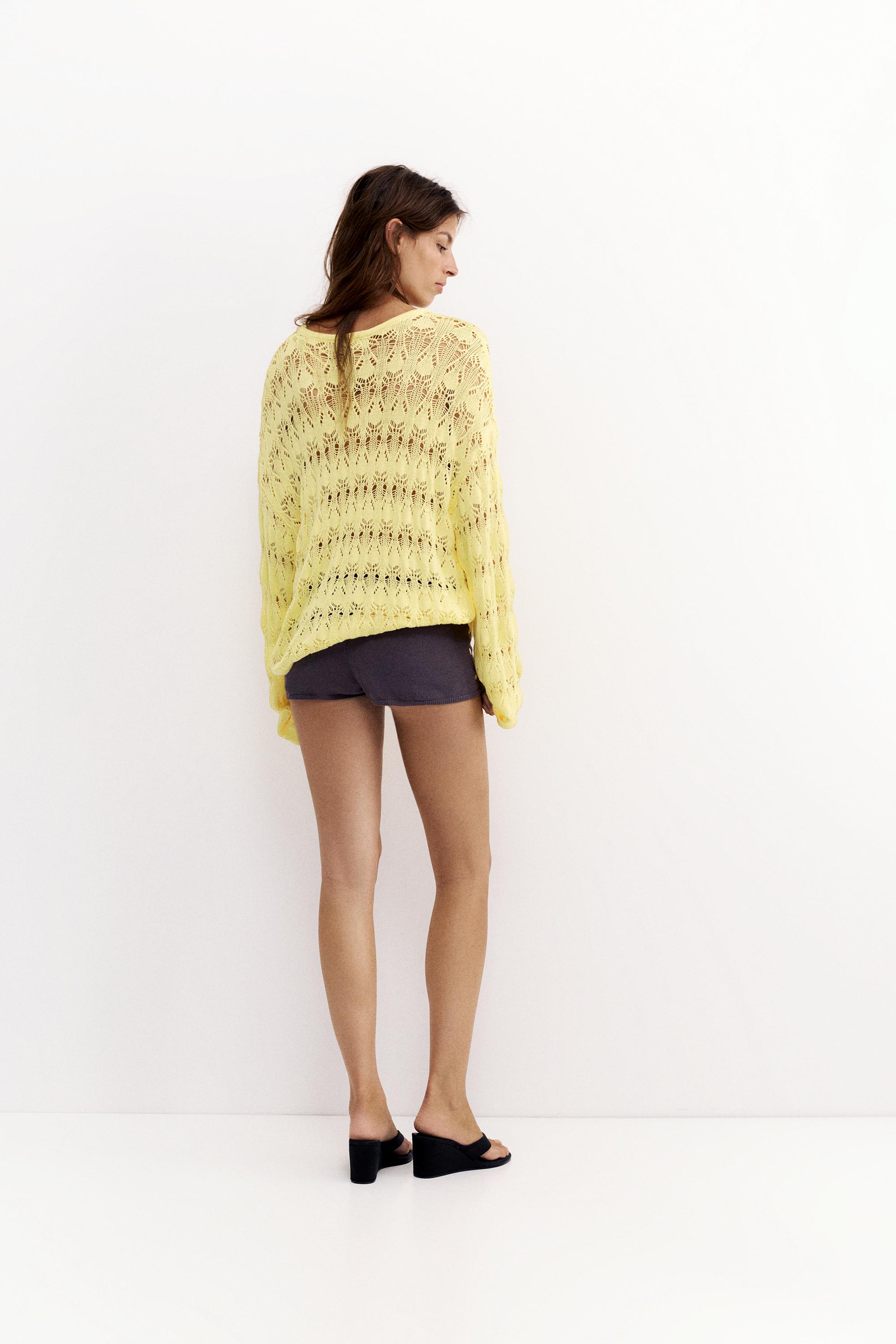 Yellow cutwork jumper — Yellow