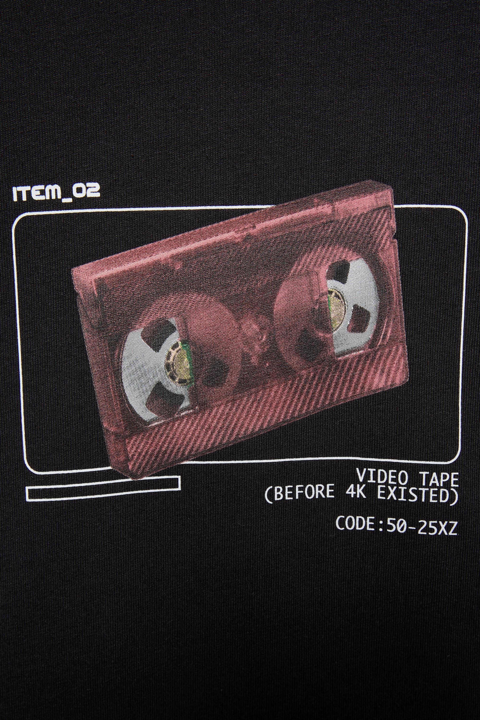 STWD tape graphic T-shirt — Black