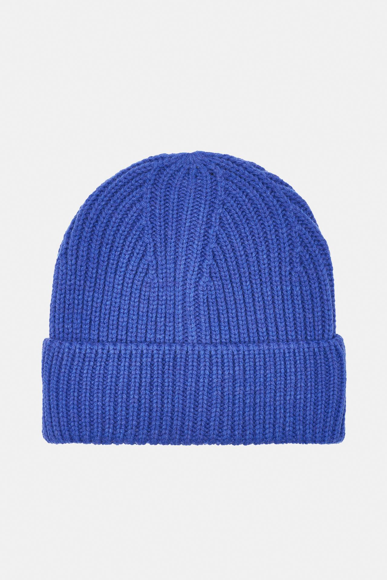 Chunky knit beanie — Deep blue