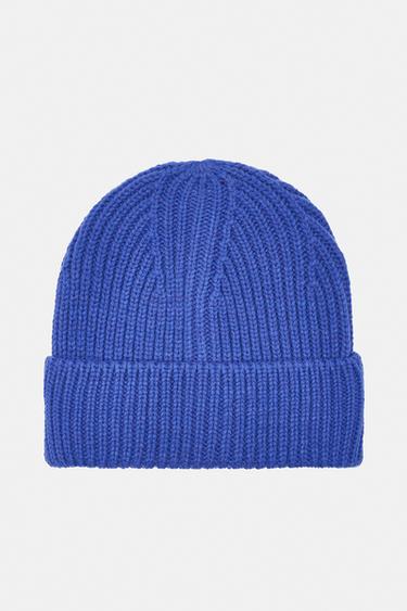 Chunky knit beanie — Deep blue 1