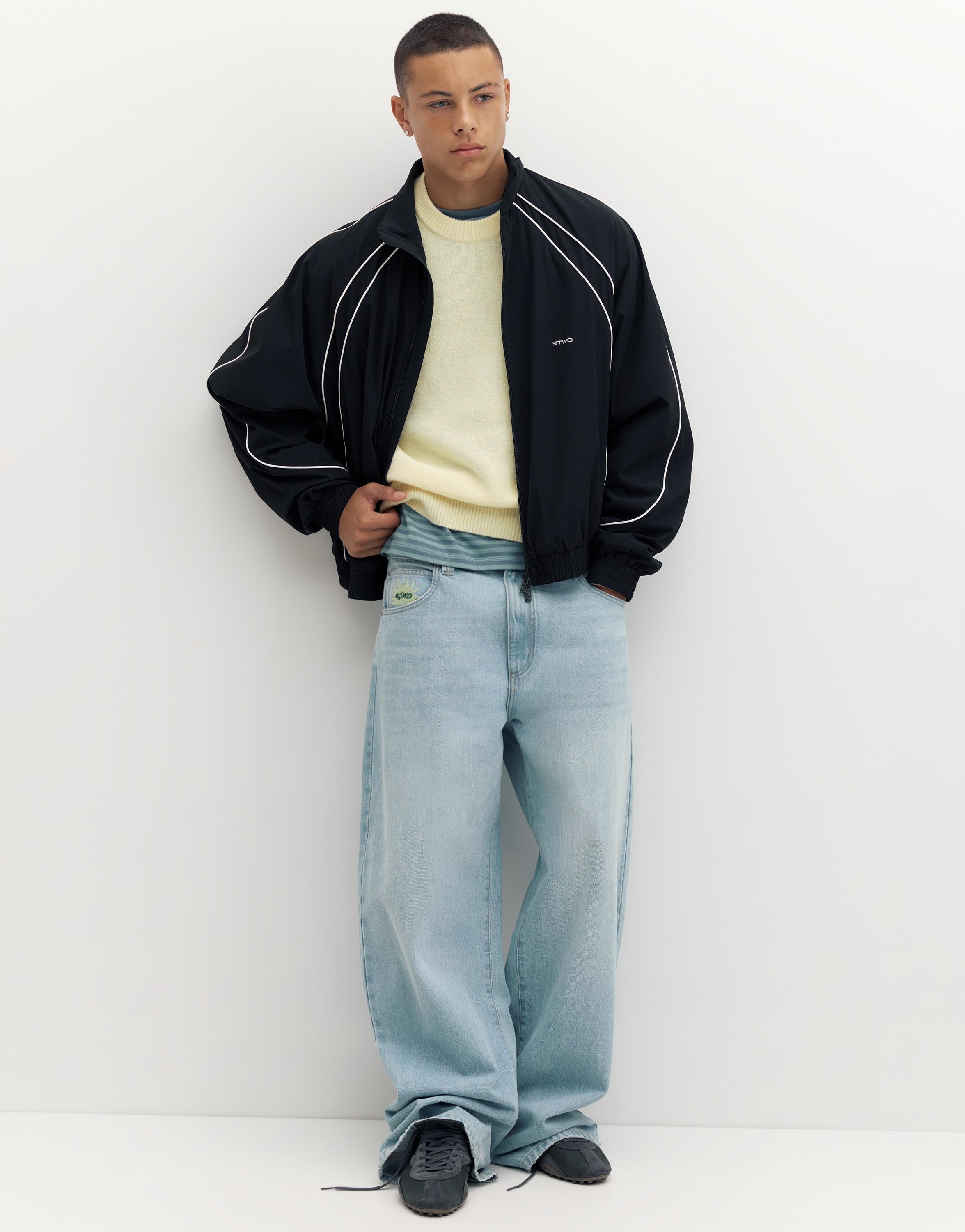 Pull&Bear İşlemeli barrel jean