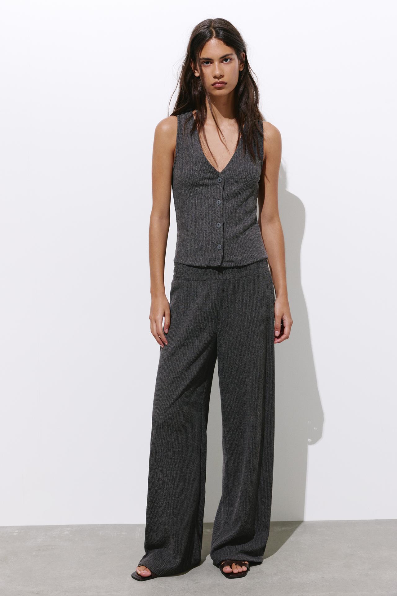 Crepe vest — Anthracite grey