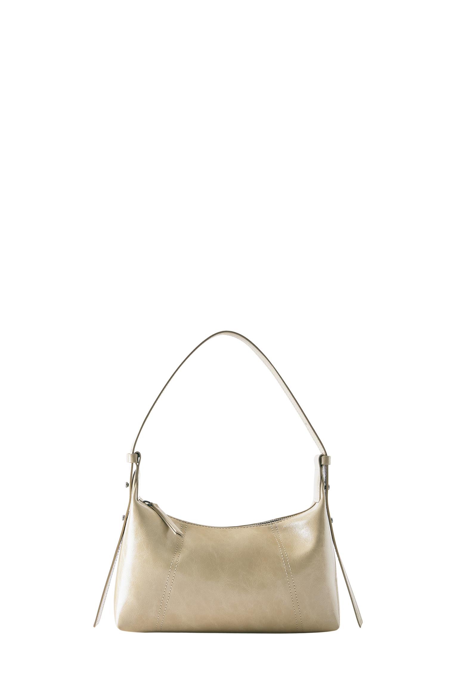Crackled shoulder bag — Beige