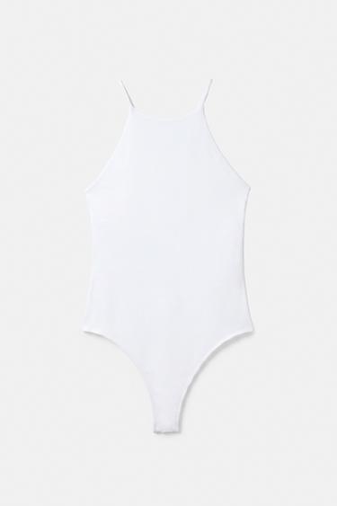 Halter strappy bodysuit — White 6