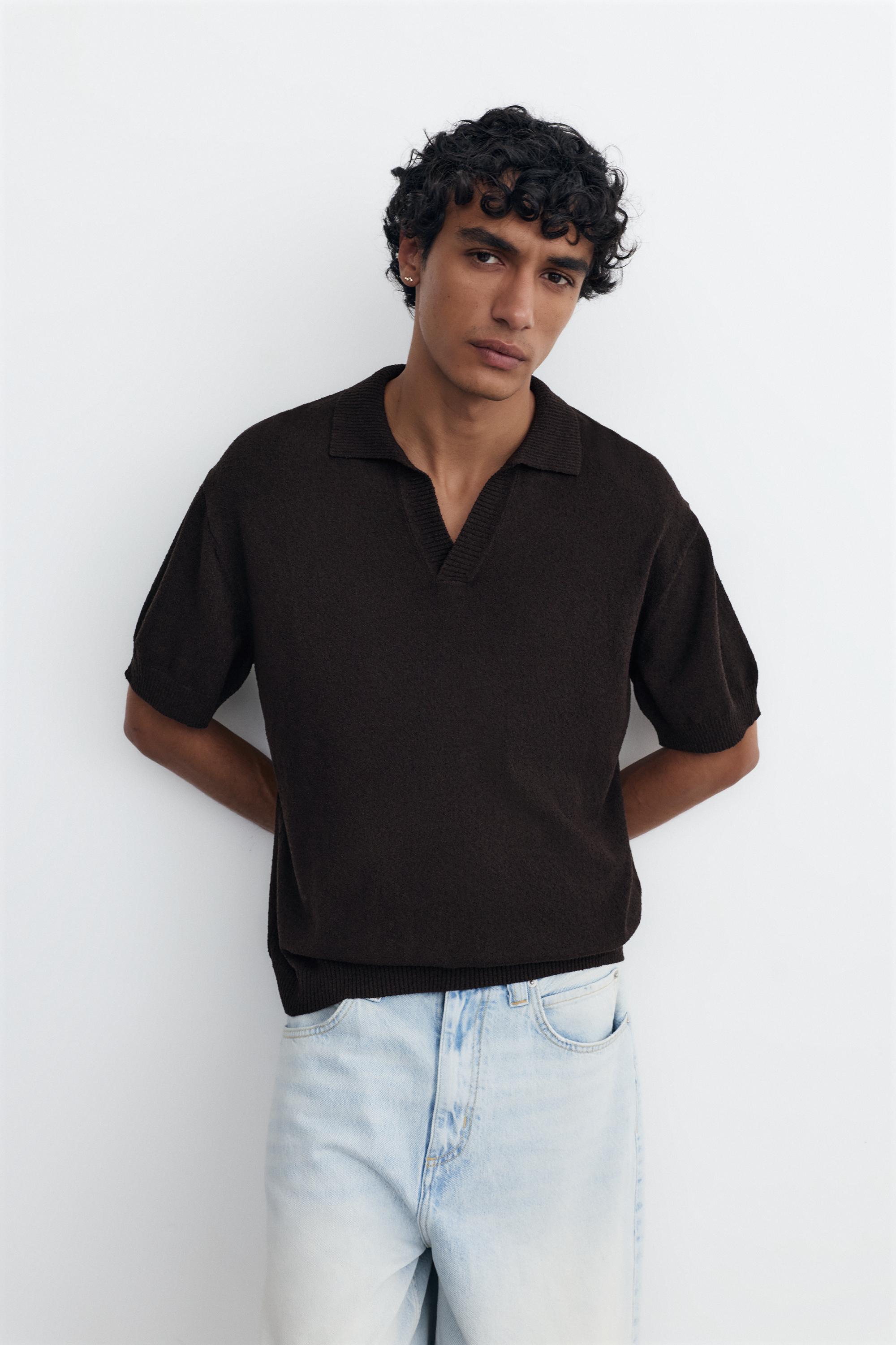 Havlu dokulu polo t-shirt - Görsel 14