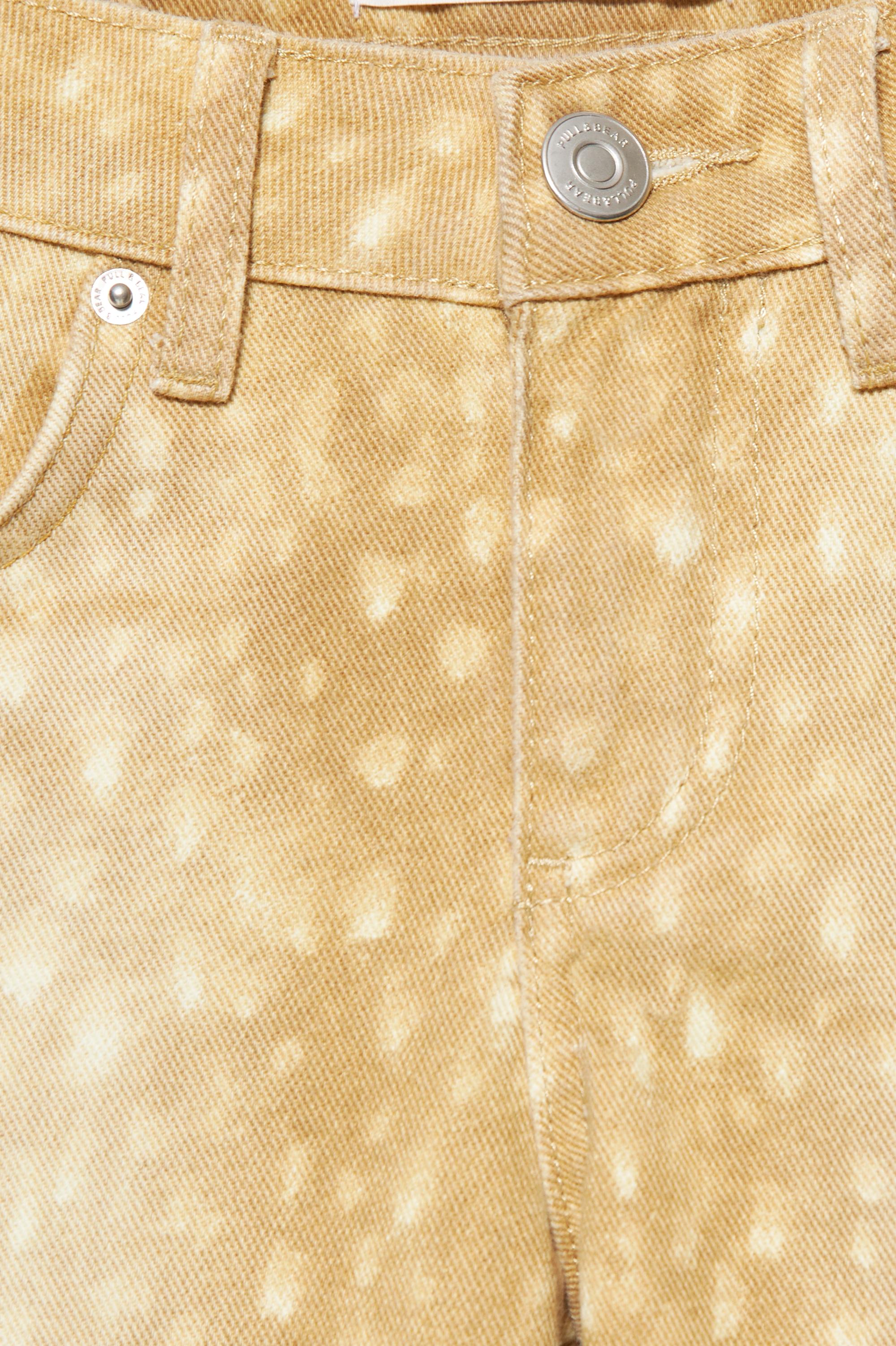 Pull&Bear Desenli düşük bel straight fit jean görsel 5