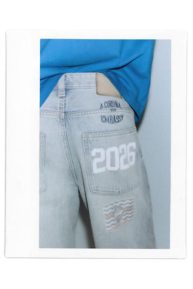 Printed baggy jeans — Pale indigo 2
