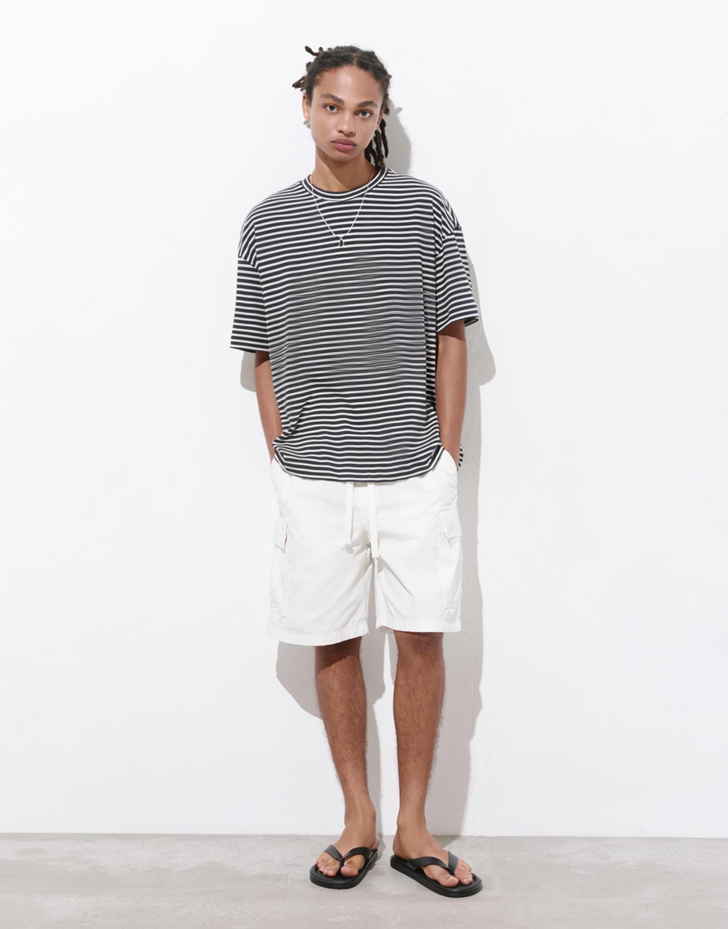 Ripstop cargo Bermuda shorts — Off white