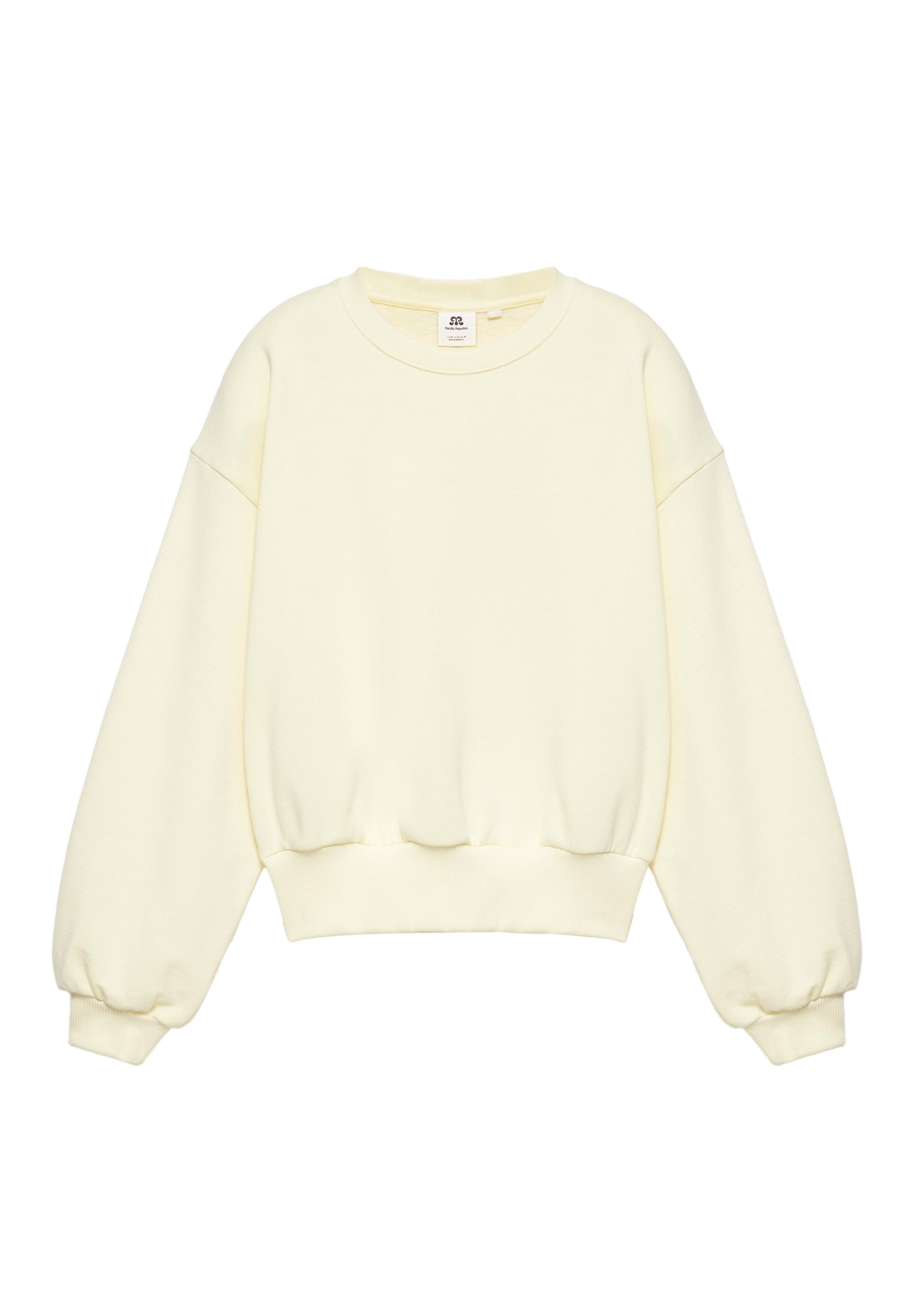 Round neck sweatshirt — Pale yellow (alternate view)