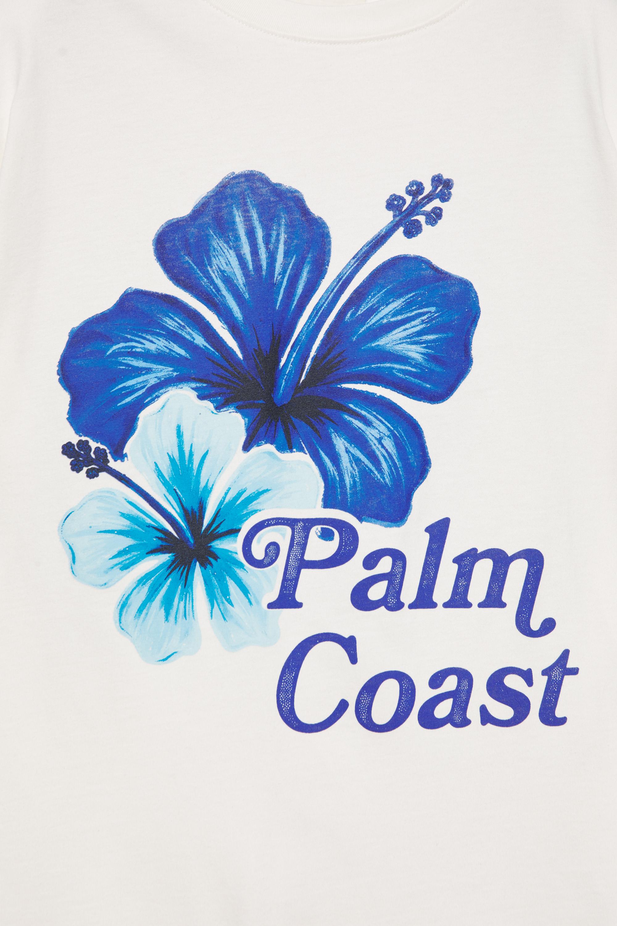 Floral slogan T-shirt — Ice