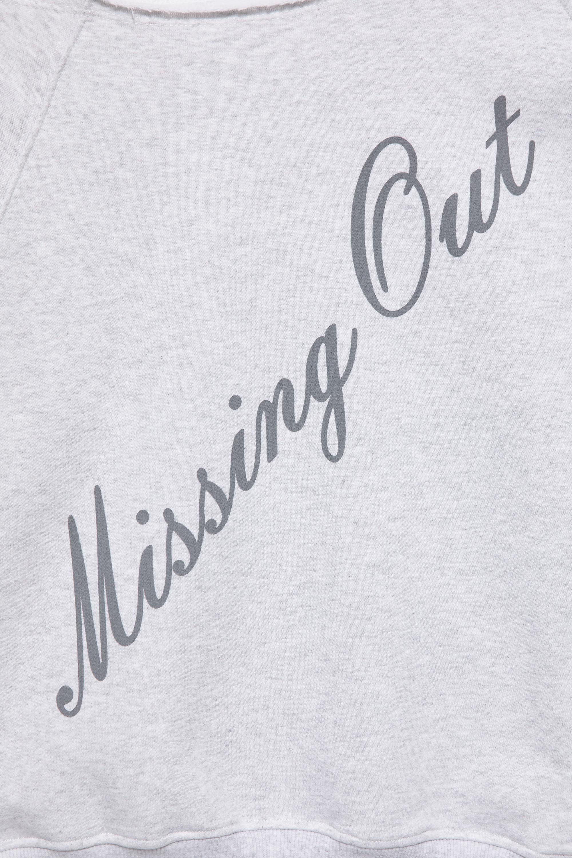 Pull&Bear Asimetrik grafik sweatshirt görsel 2