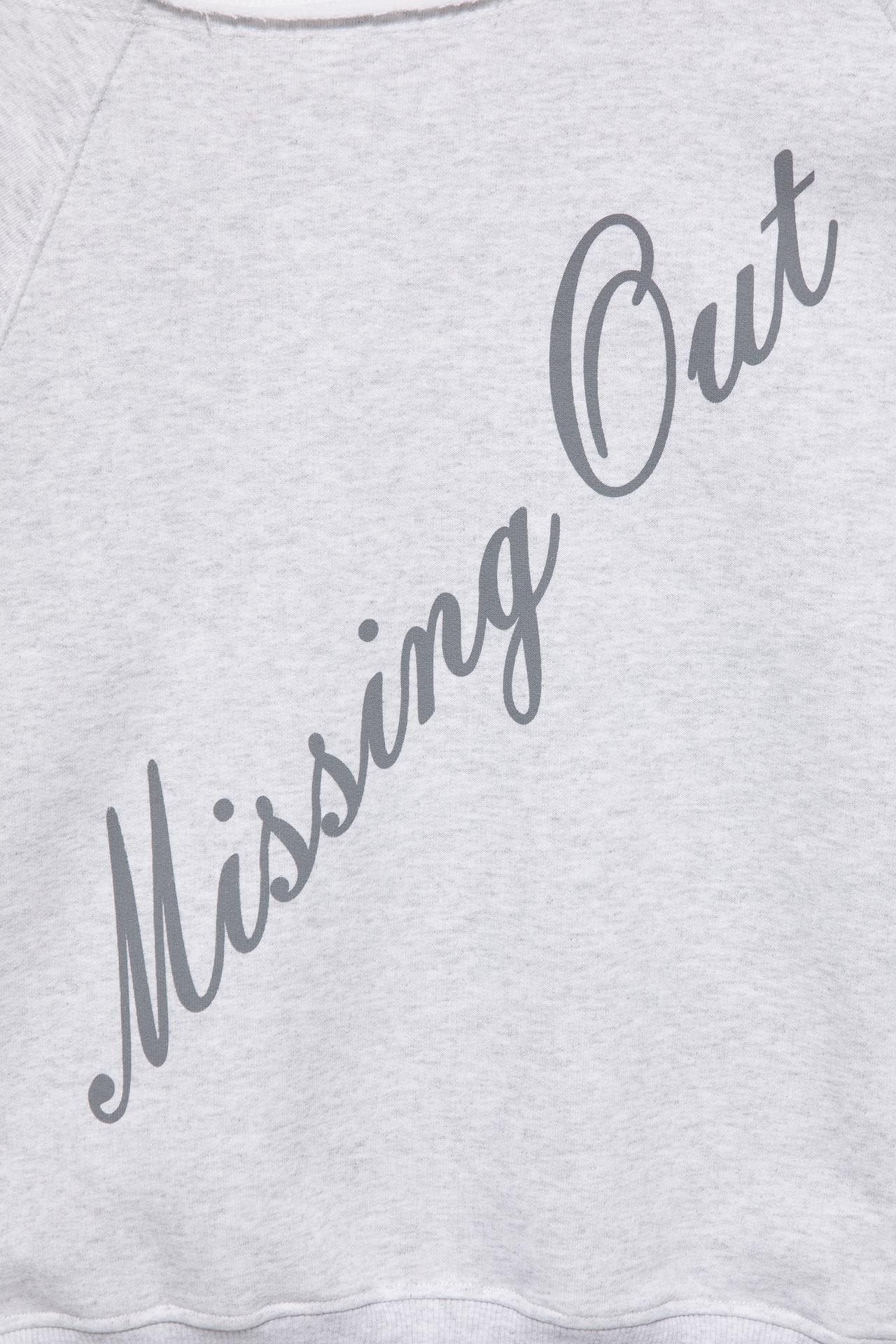 Asymmetric graphic sweatshirt — Grey marl