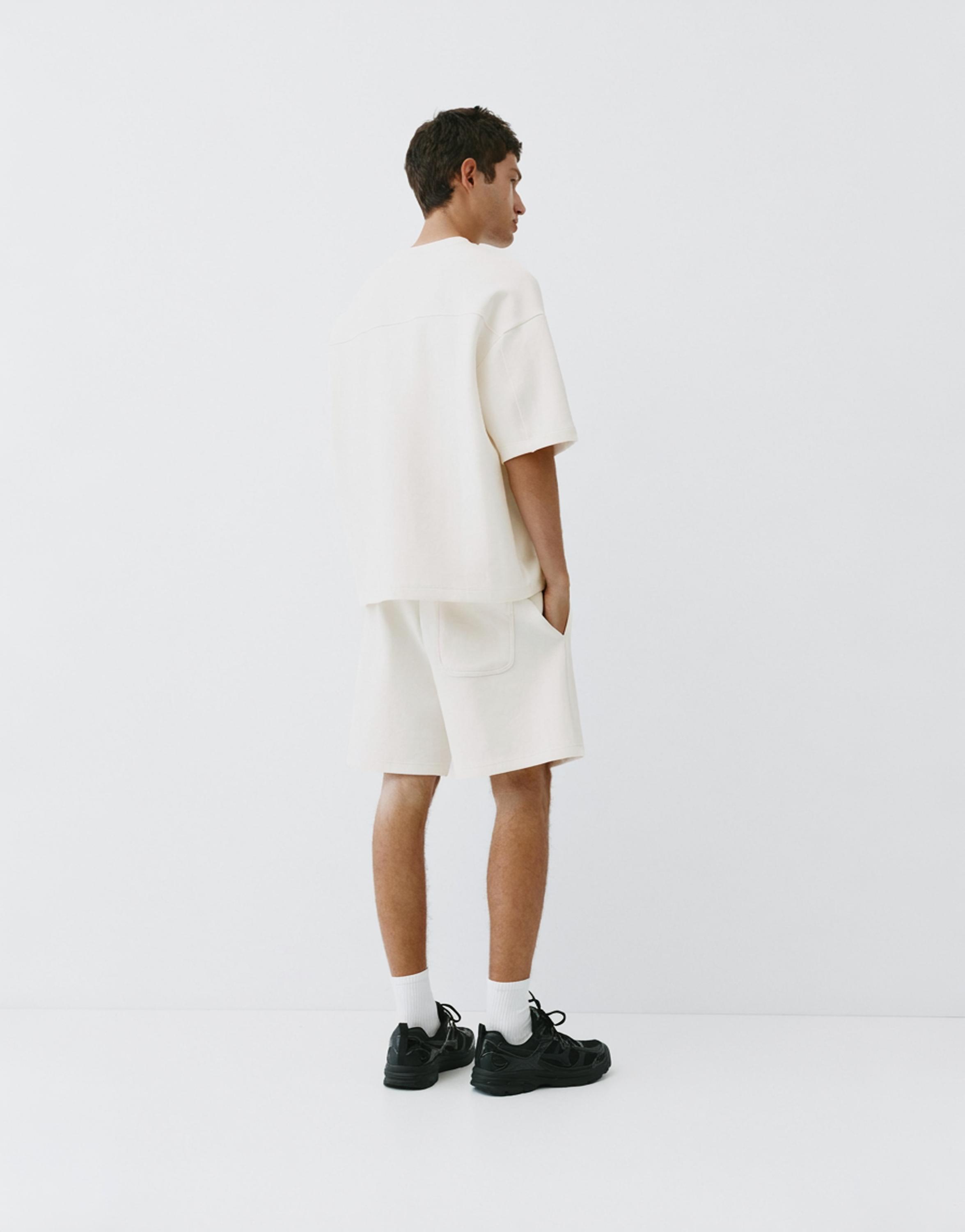 Interlock jogger Bermuda shorts — Off white
