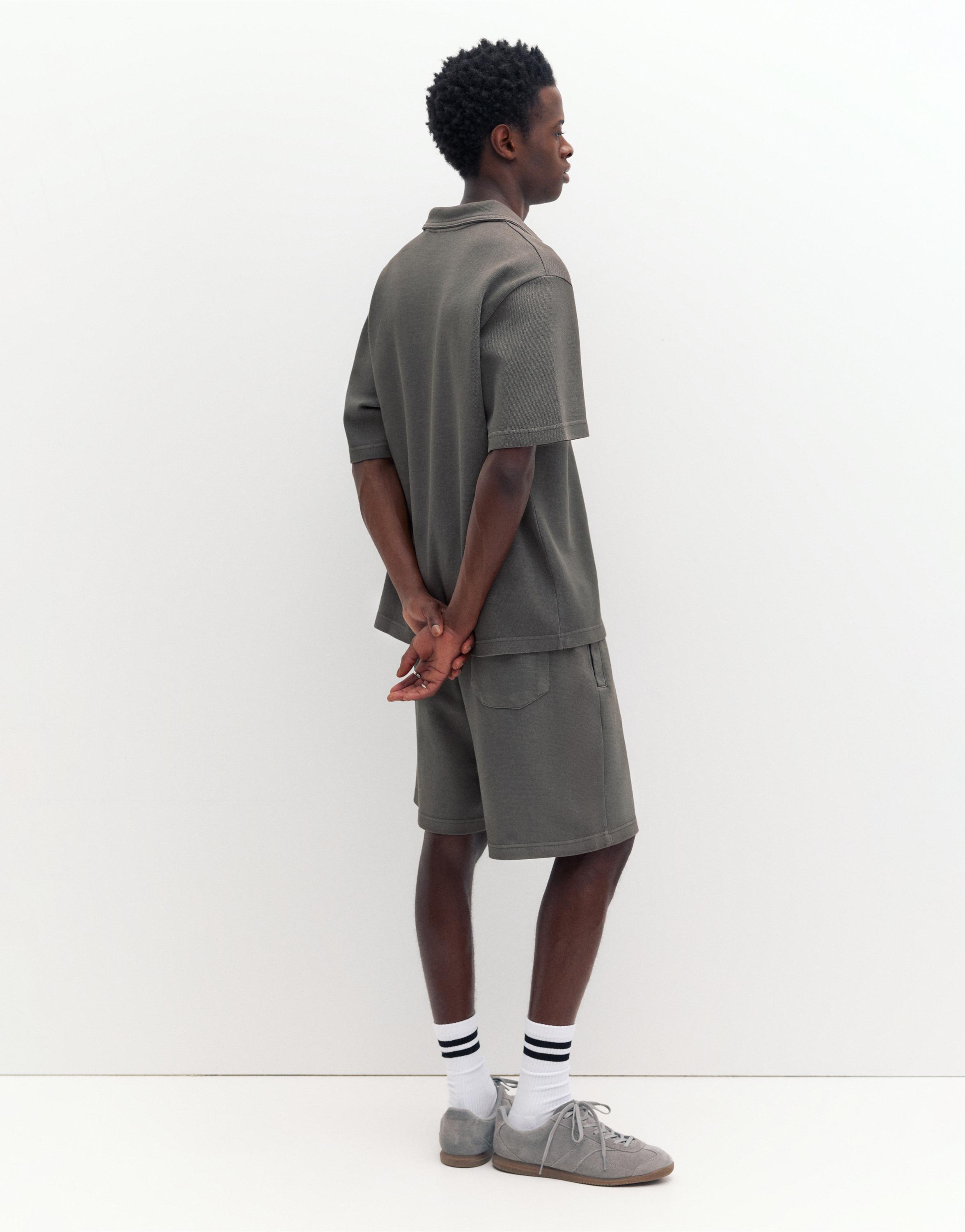 Short sleeve piqué polo shirt — Anthracite grey