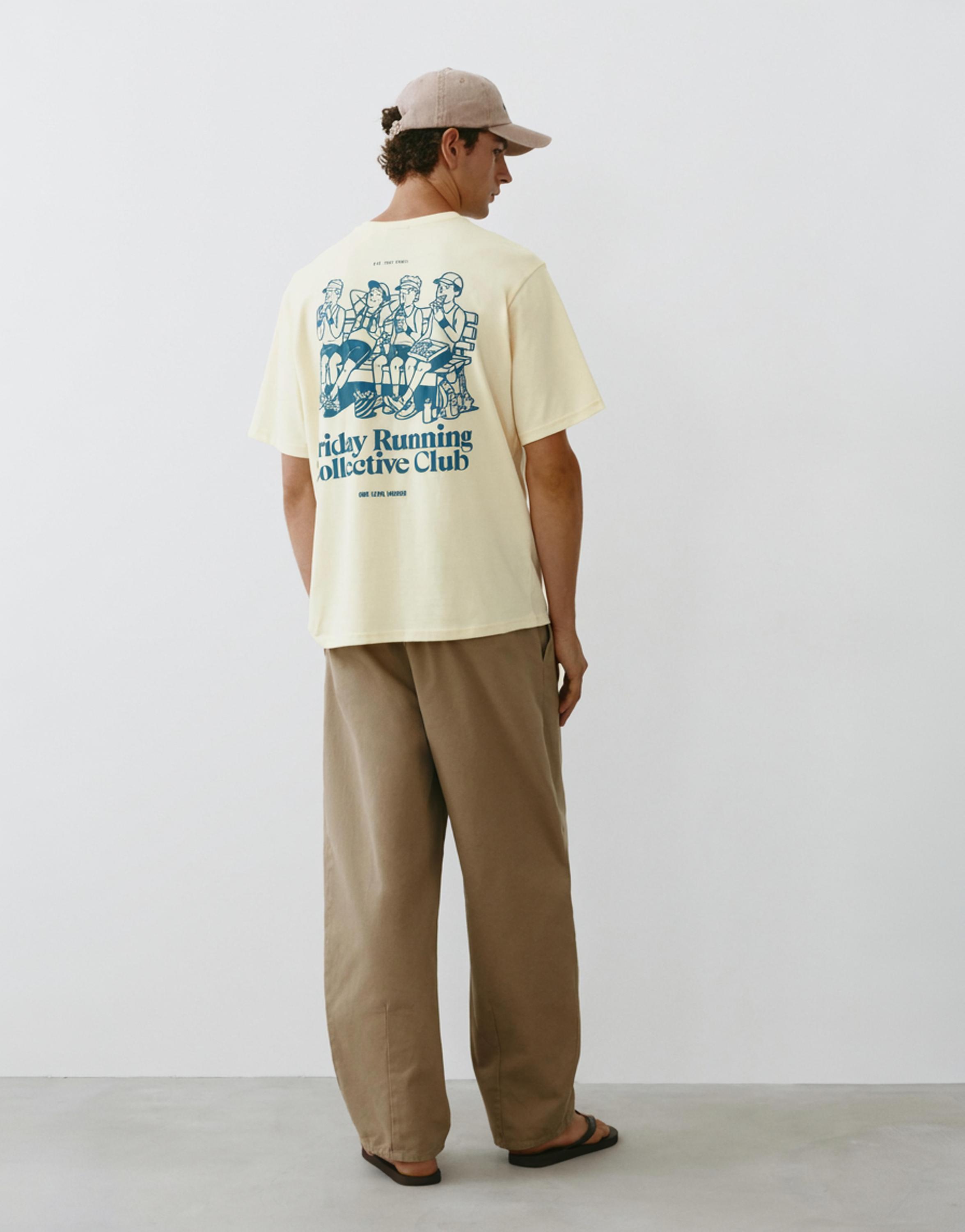 Friday Running Club graphic T-shirt — Yellow