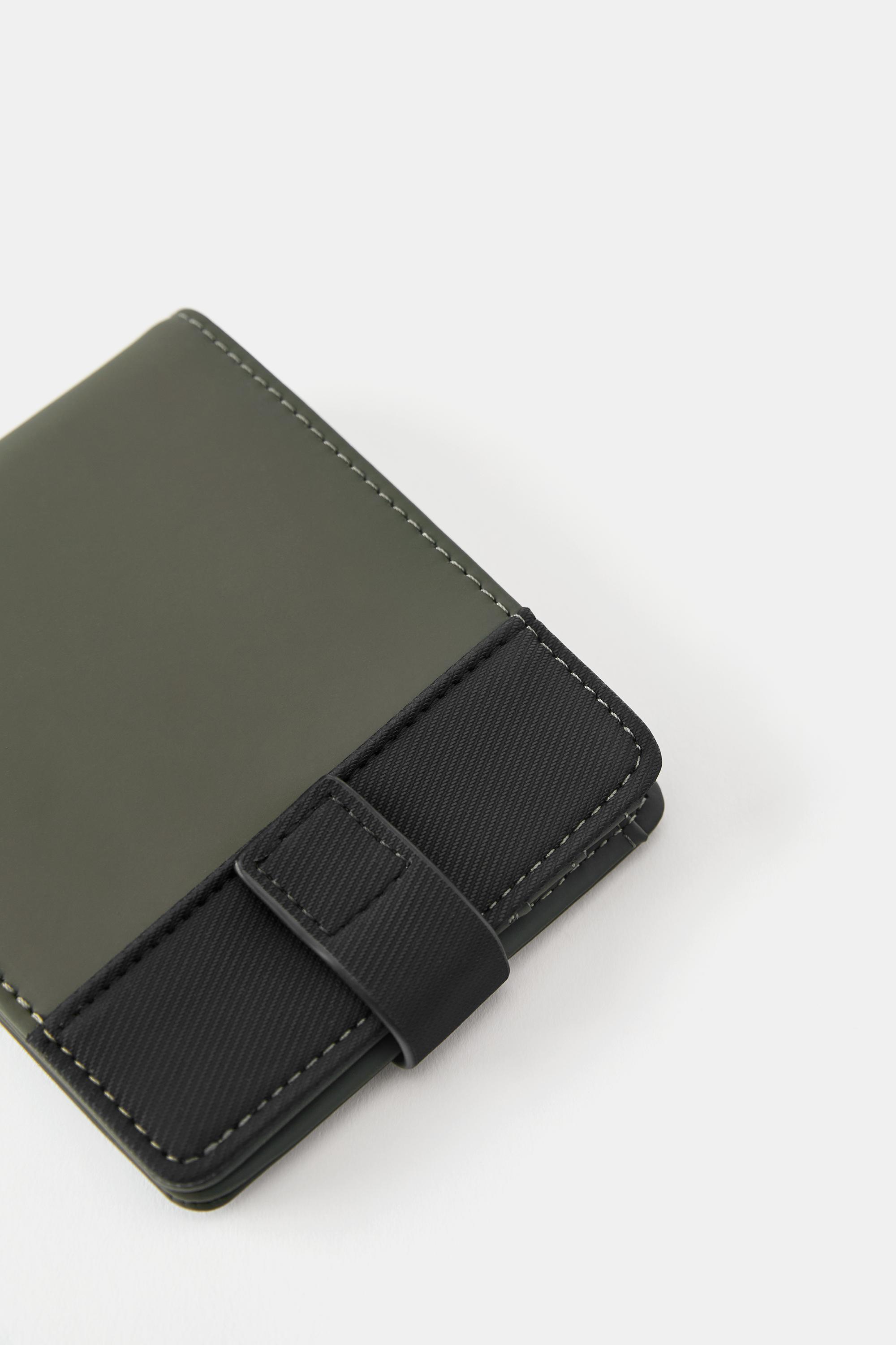Rubberised wallet — Khaki