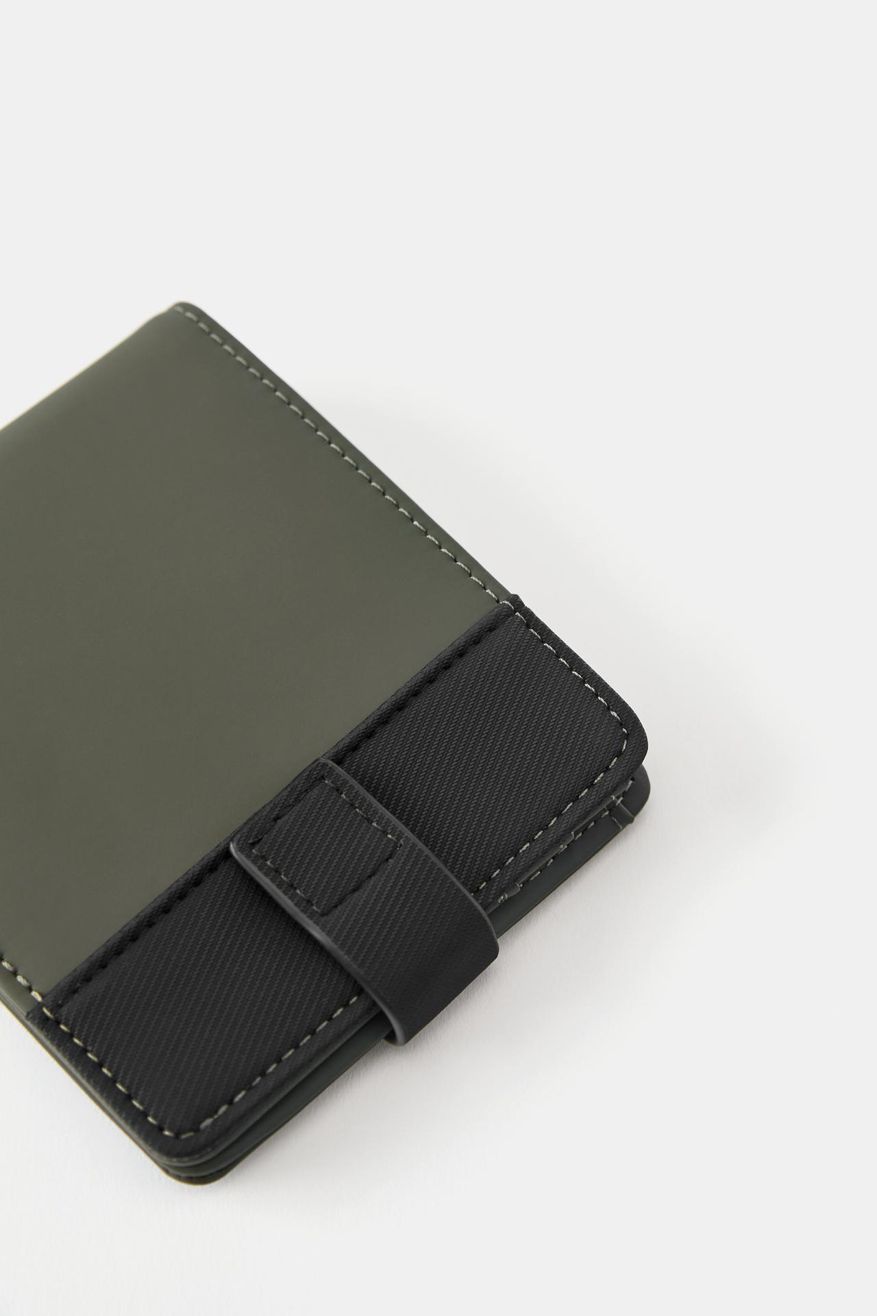 Rubberised wallet — Khaki