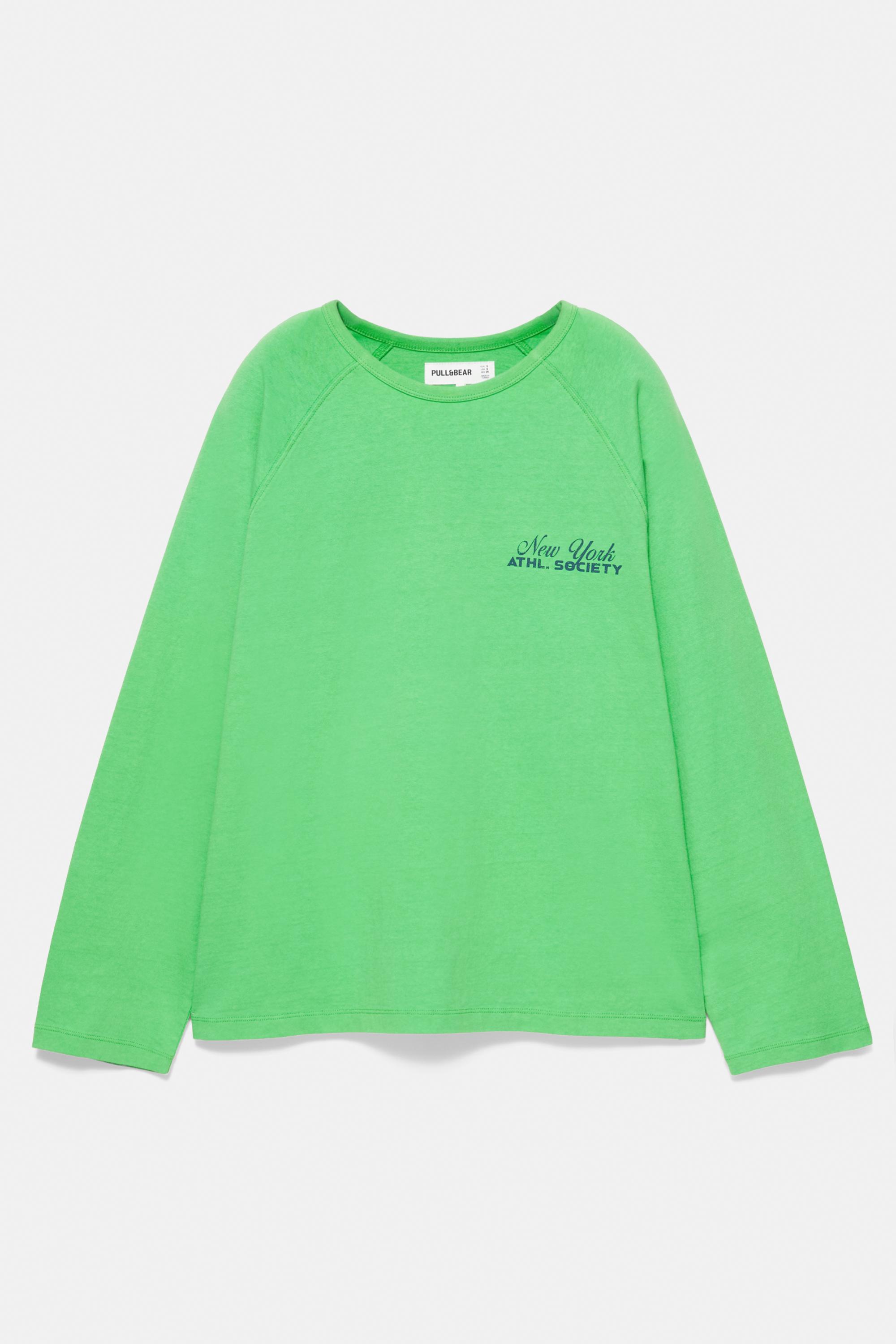 Raglan sleeve graphic T-shirt — Green