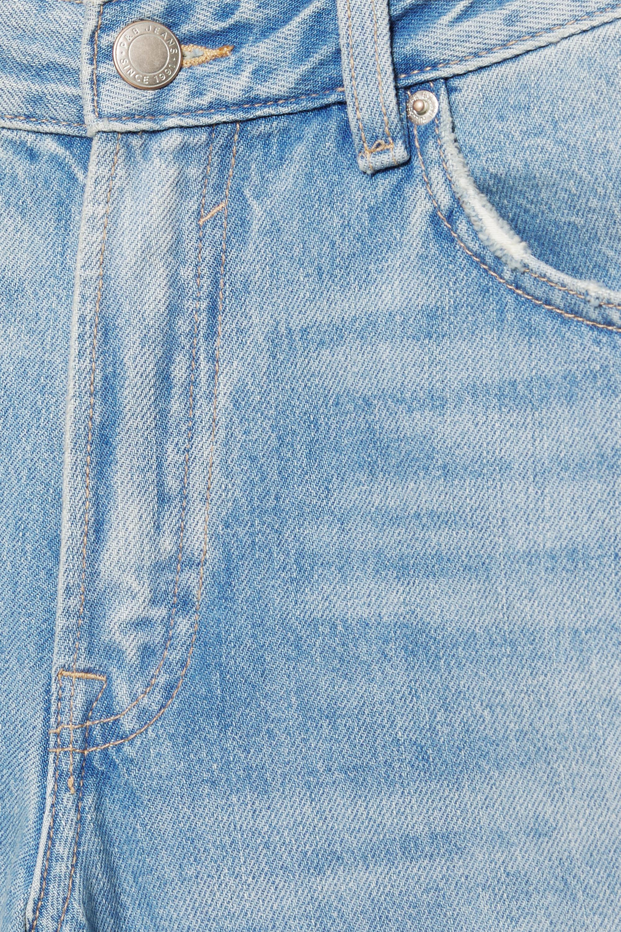 Low-rise denim jorts — Pale blue