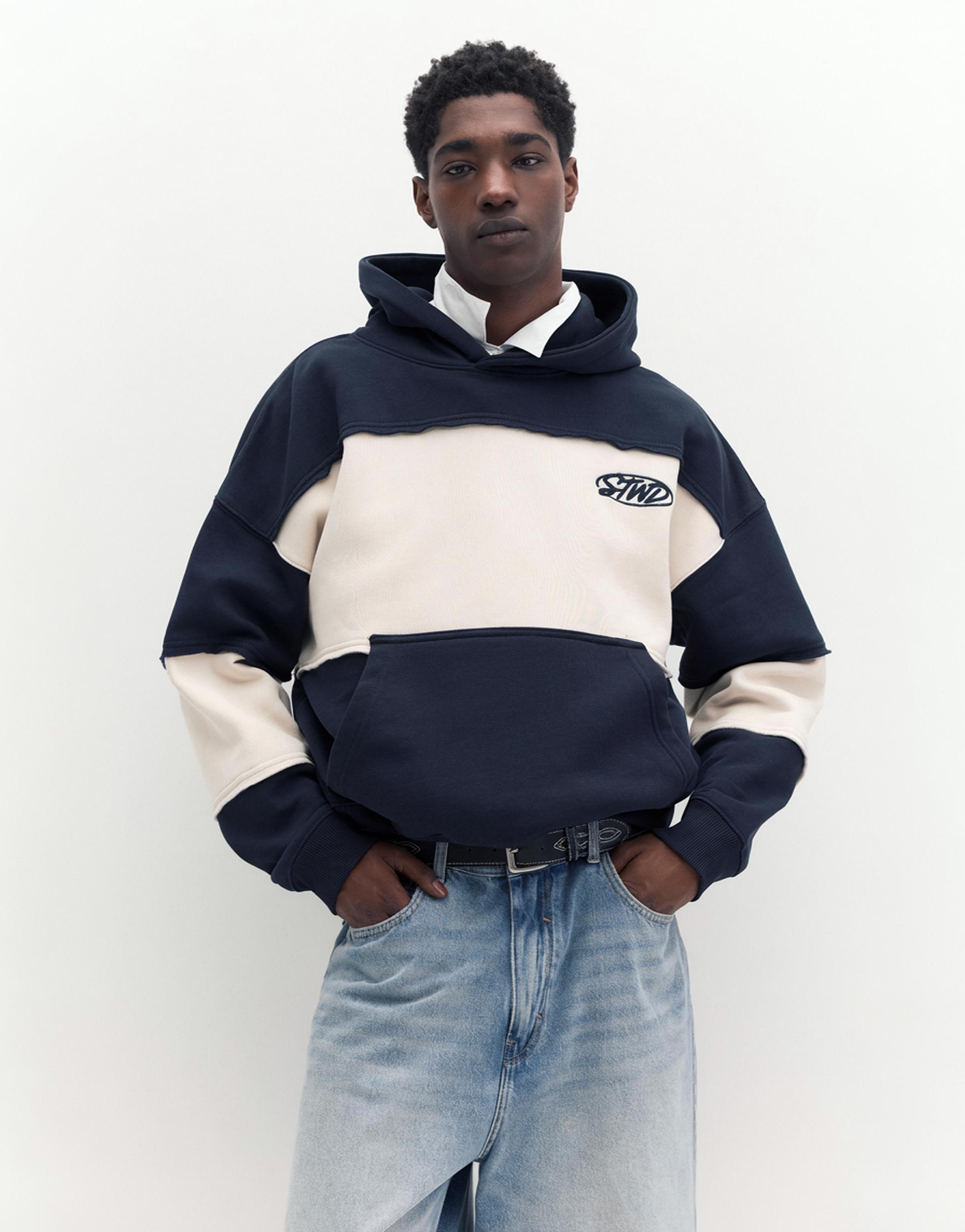 Panelli kapüşonlu STWD Studio sweatshirt - Görsel 15