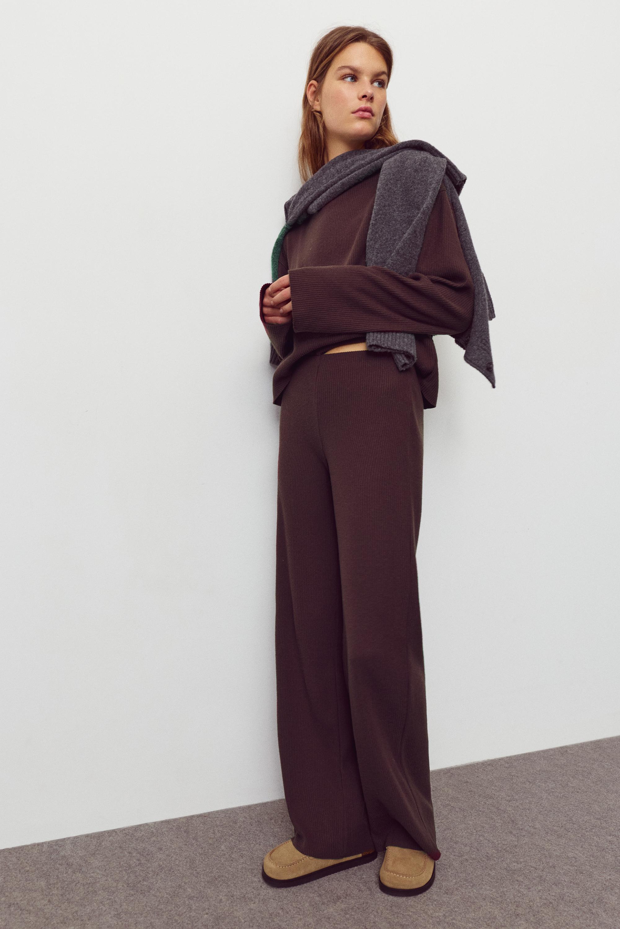 Soft touch straight fit trousers — Burgundy