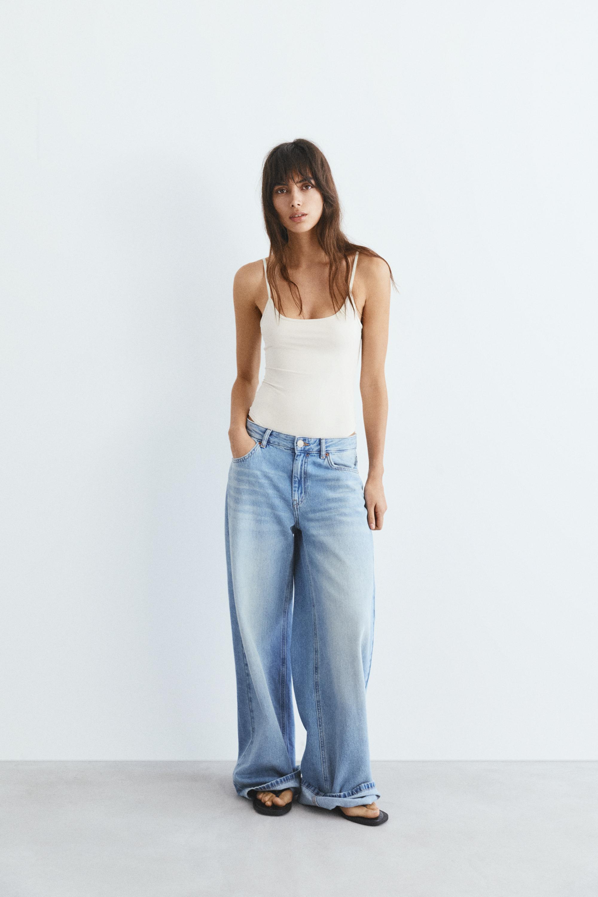 Polyamide bodysuit with thin straps — Cream