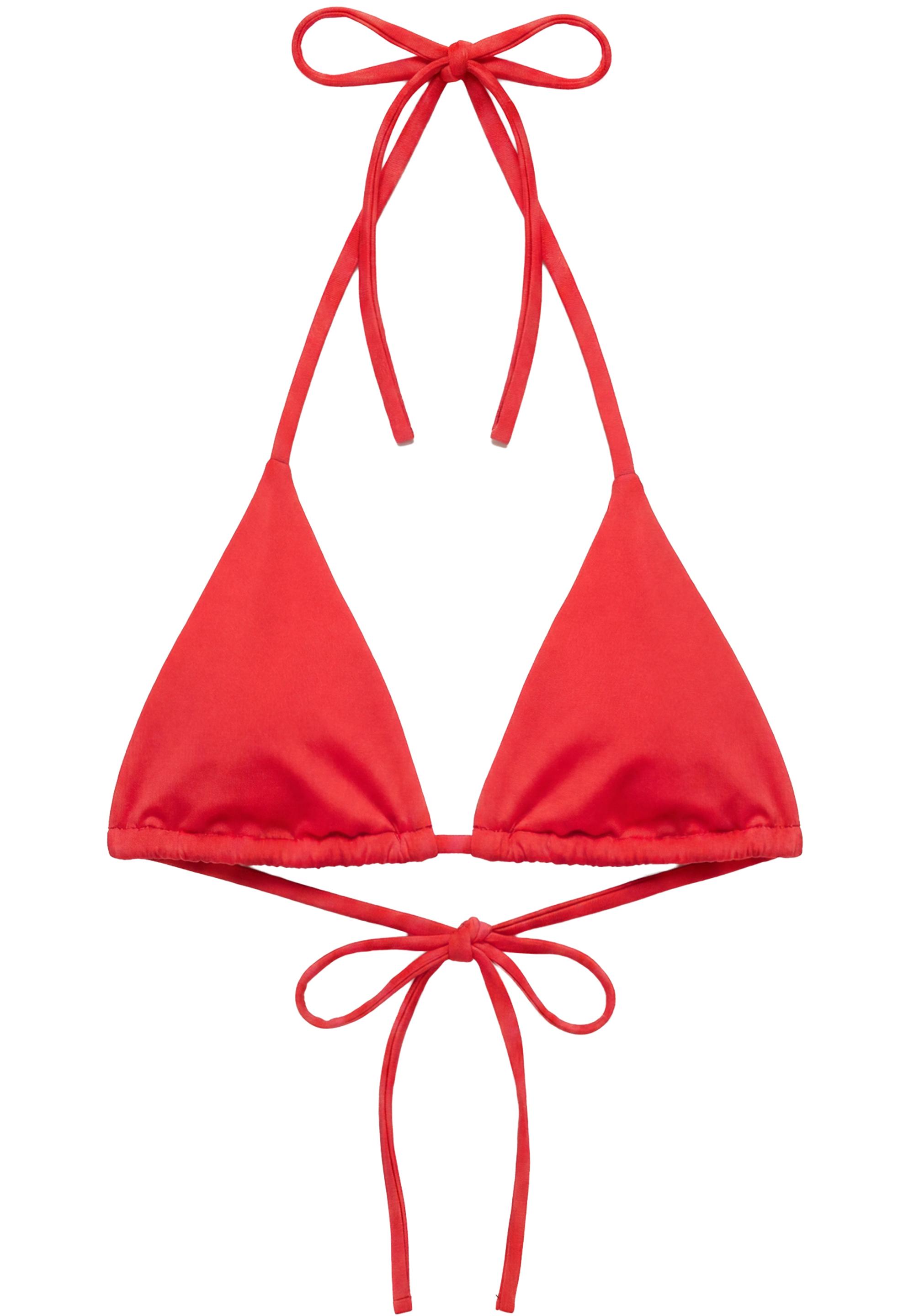 Red triangle bikini top — Red