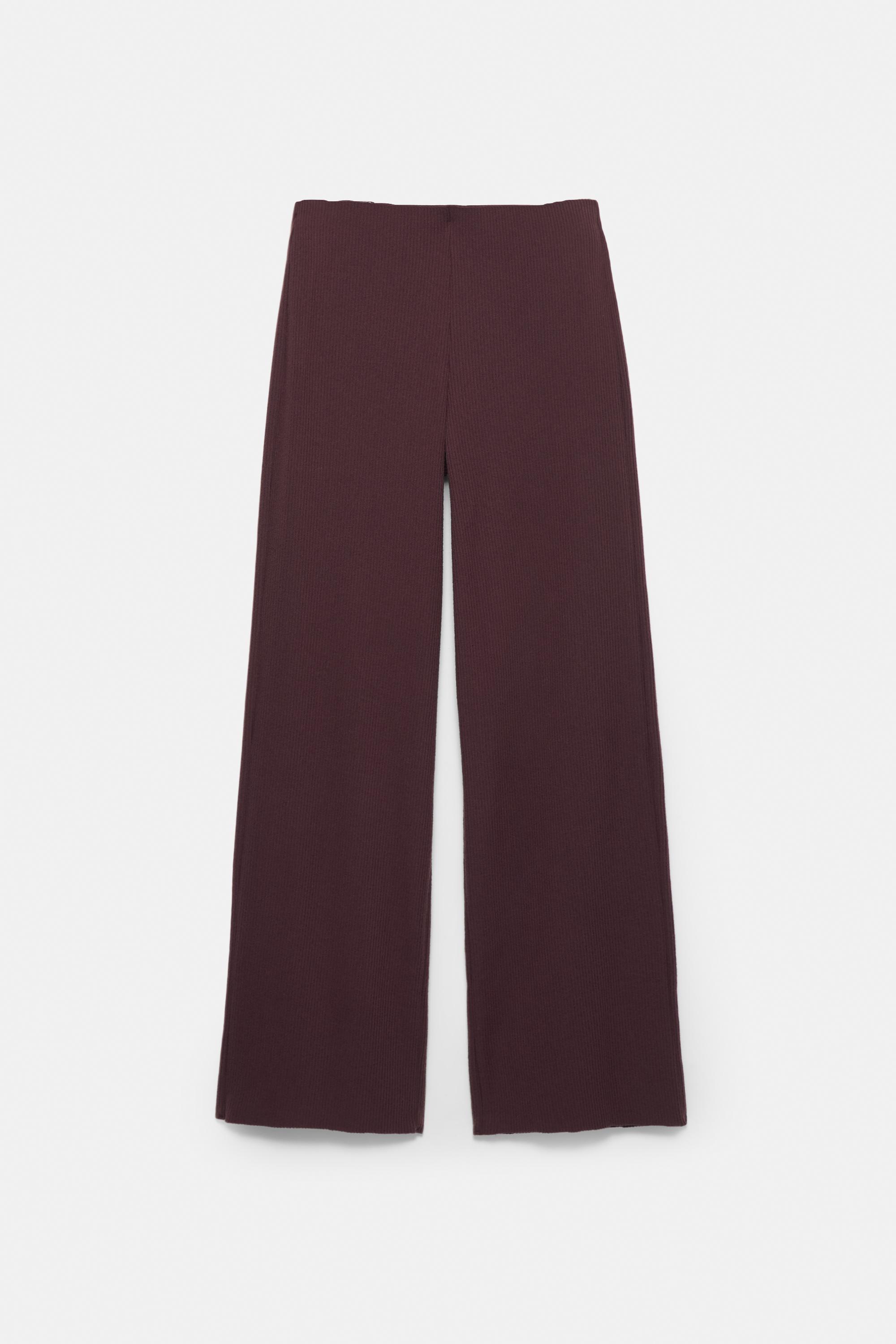 Soft touch straight fit trousers — Burgundy
