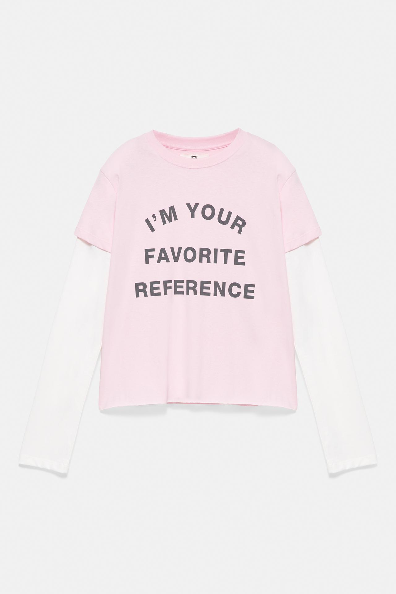 Double graphic T-shirt — Pale pink