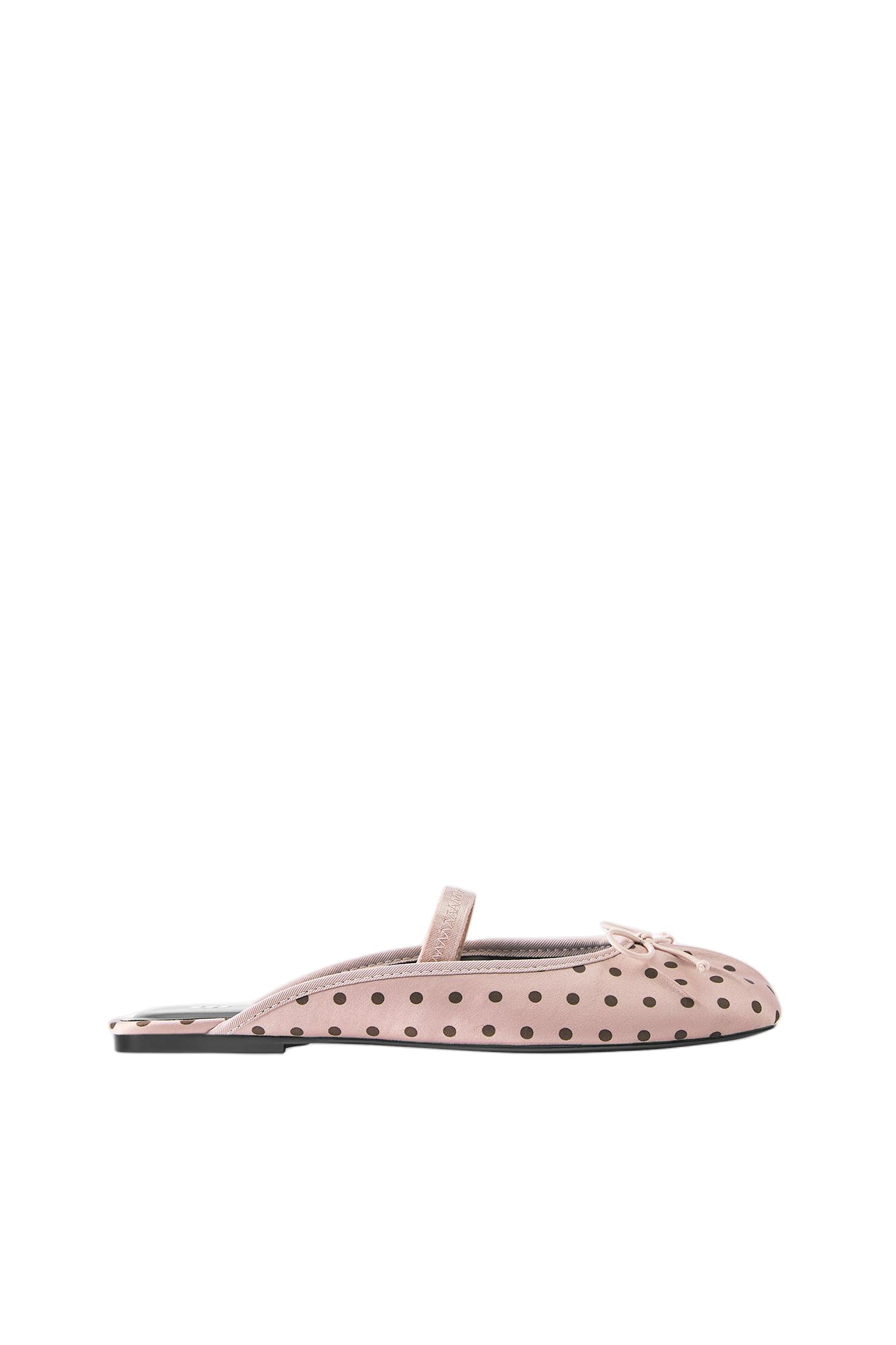 Polka dot slingback ballet flats — Pink