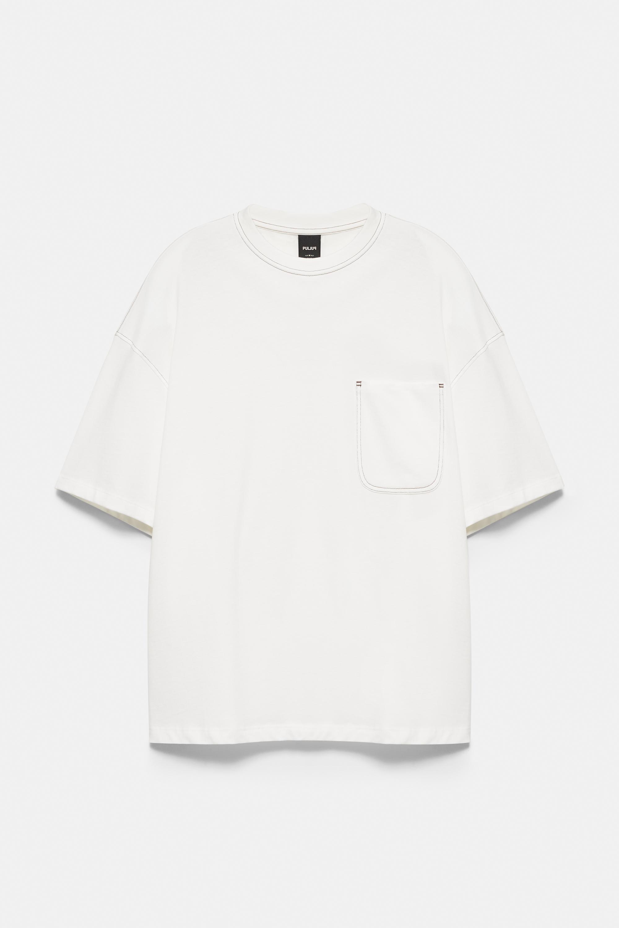 Boxy T-shirt with pocket — Off white