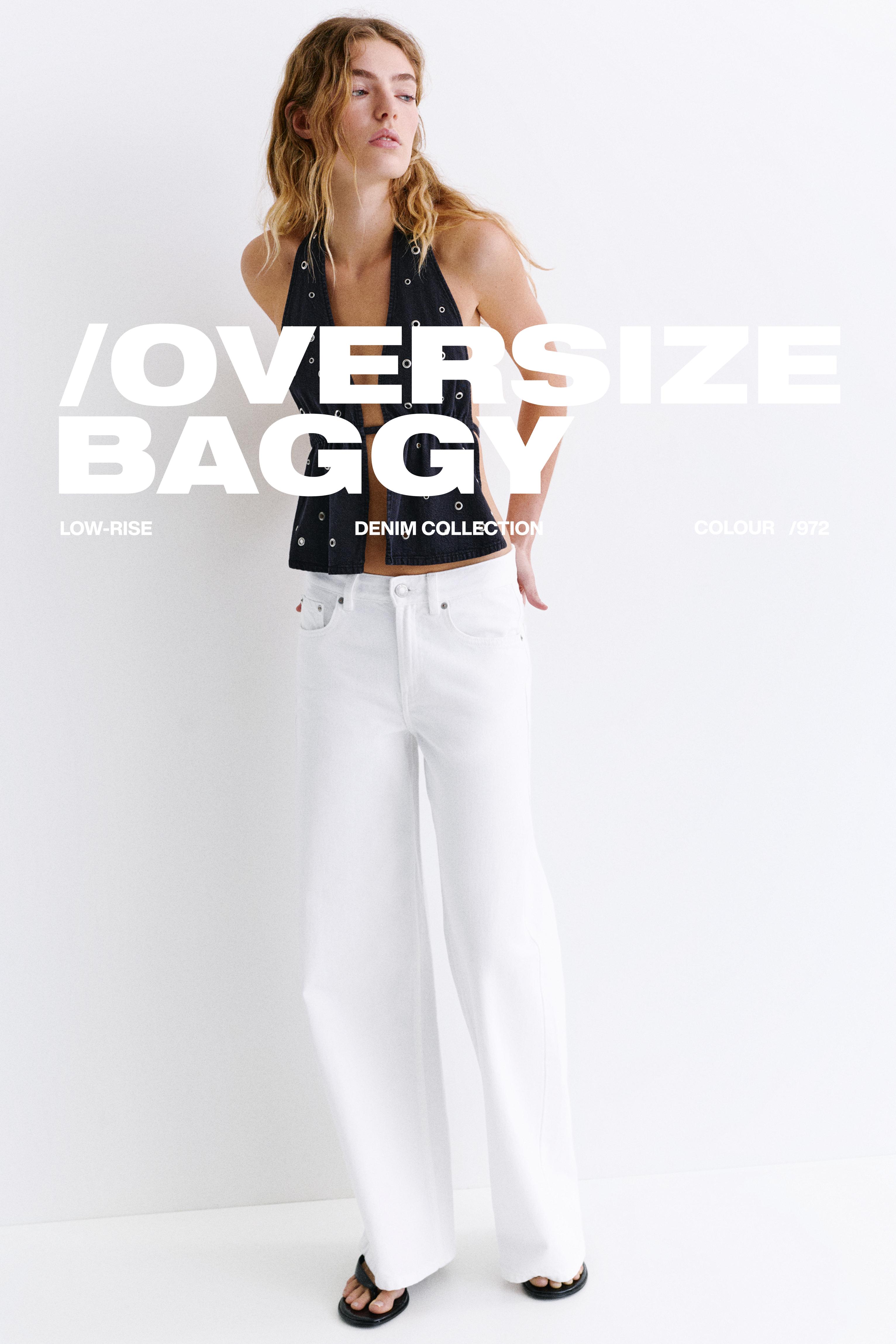 Oversize baggy jeans — White-t