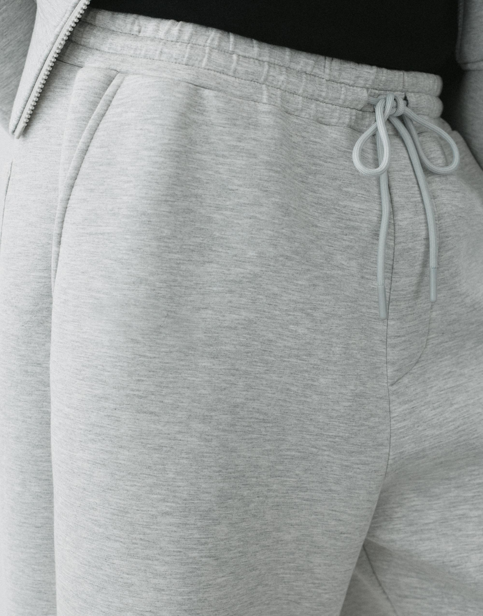 Neoprene-effect baggy trousers — Grey marl
