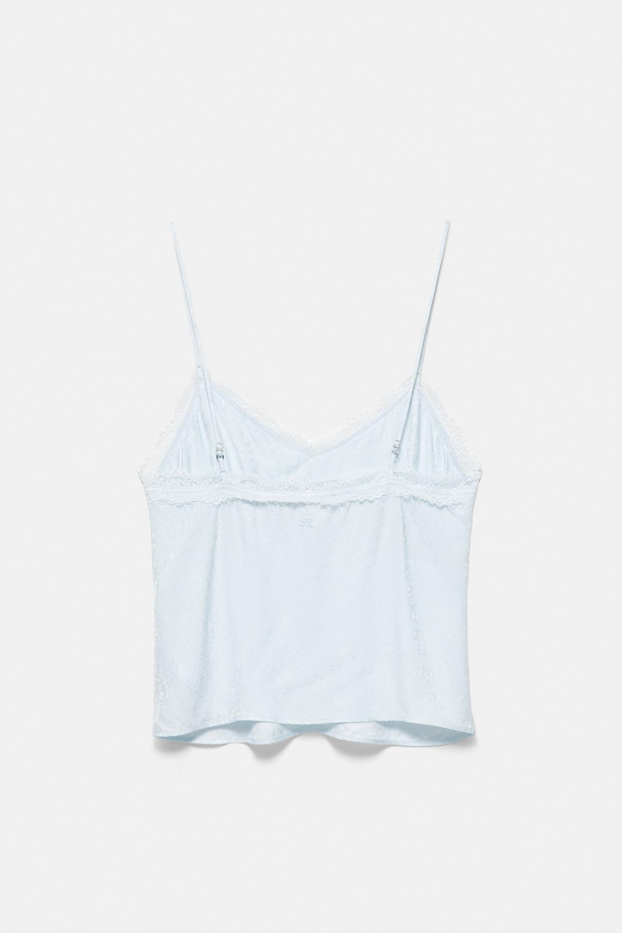 Strappy lace camisole top — Pastel blue