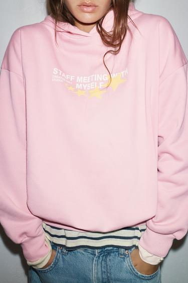 Star graphic hood sweatshirt — Pink 3