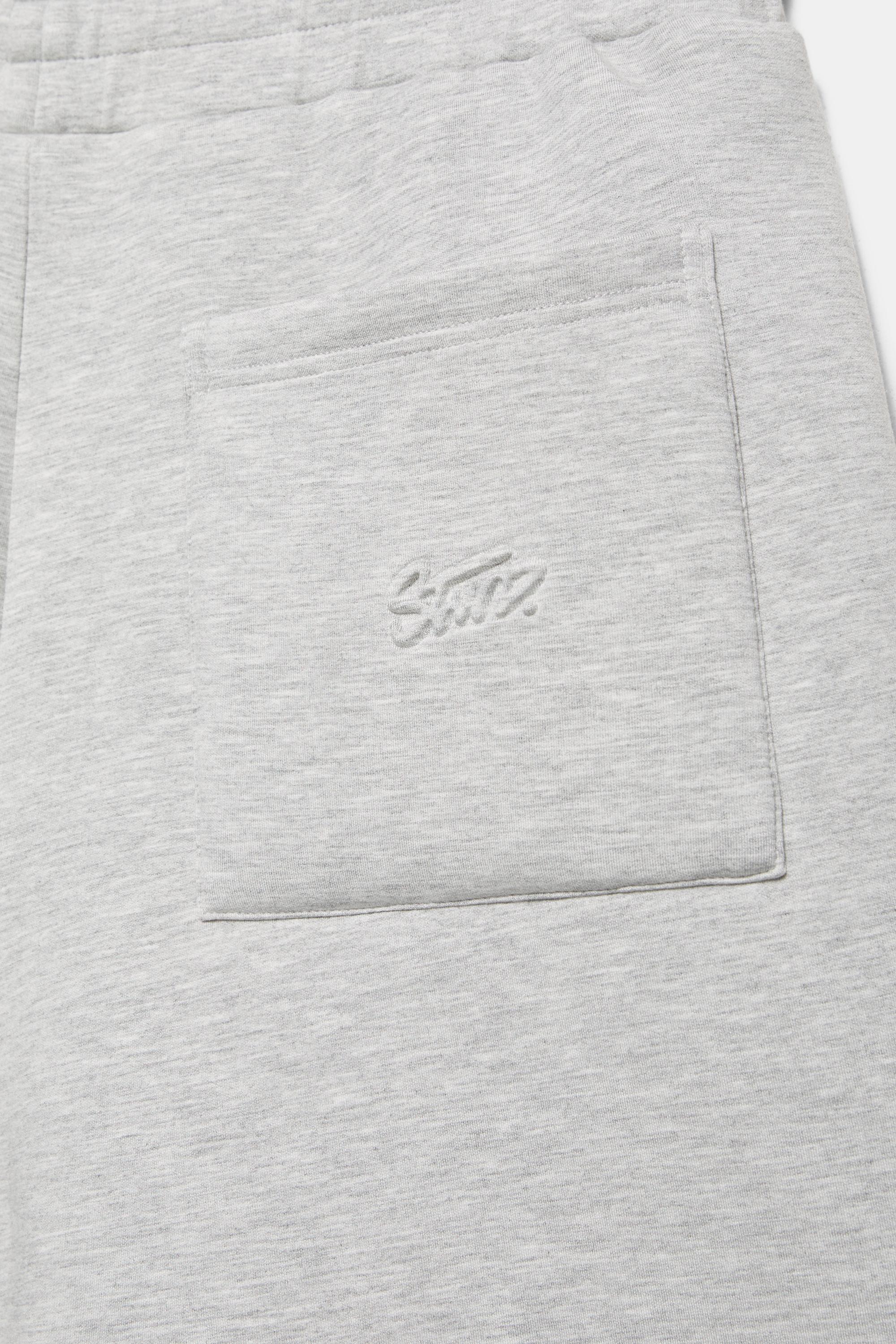 Neoprene-effect jogger Bermuda shorts — Grey marl