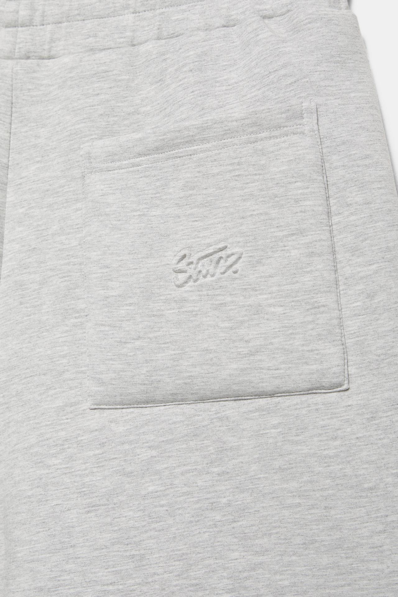 Neoprene-effect jogger Bermuda shorts — Grey marl