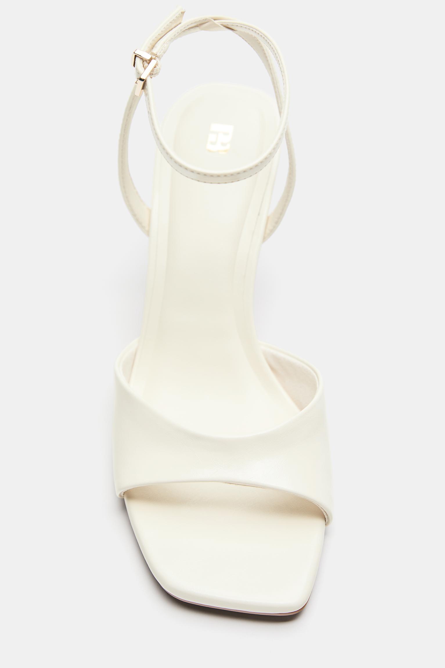 Heeled sandals — Ecru