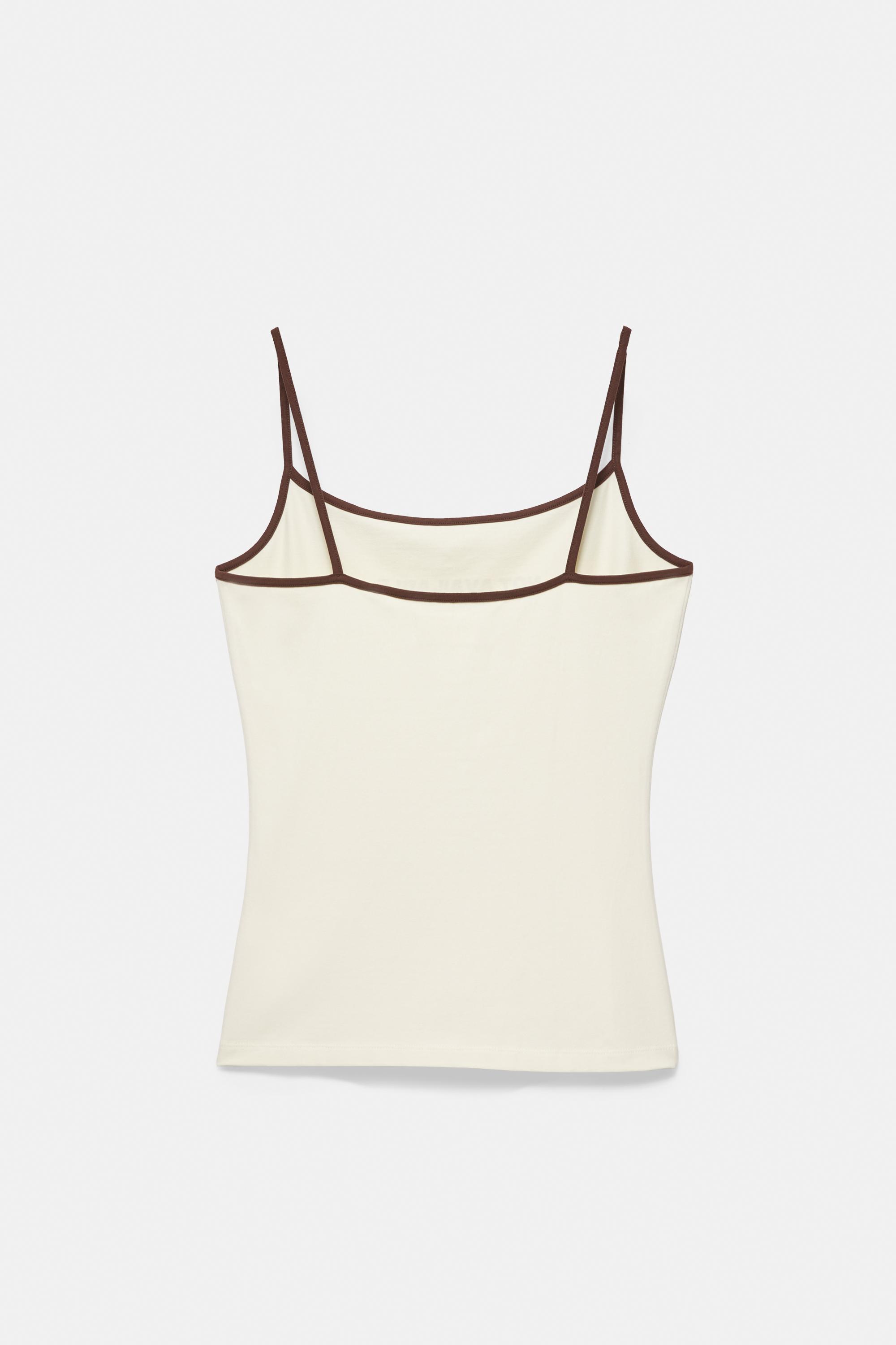 Strappy top with text — Vanilla