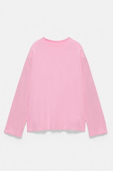 Oversize long sleeve T-shirt — Pink 5