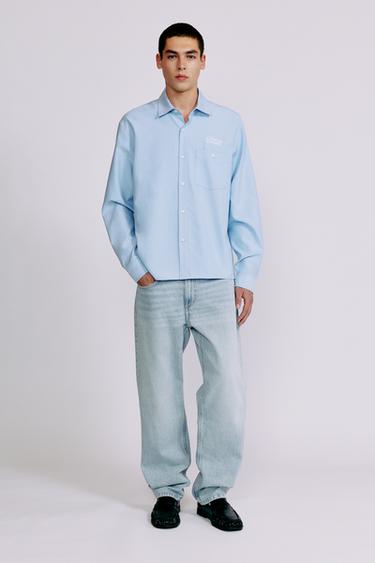 Embroidered long sleeve shirt — Pale blue 4